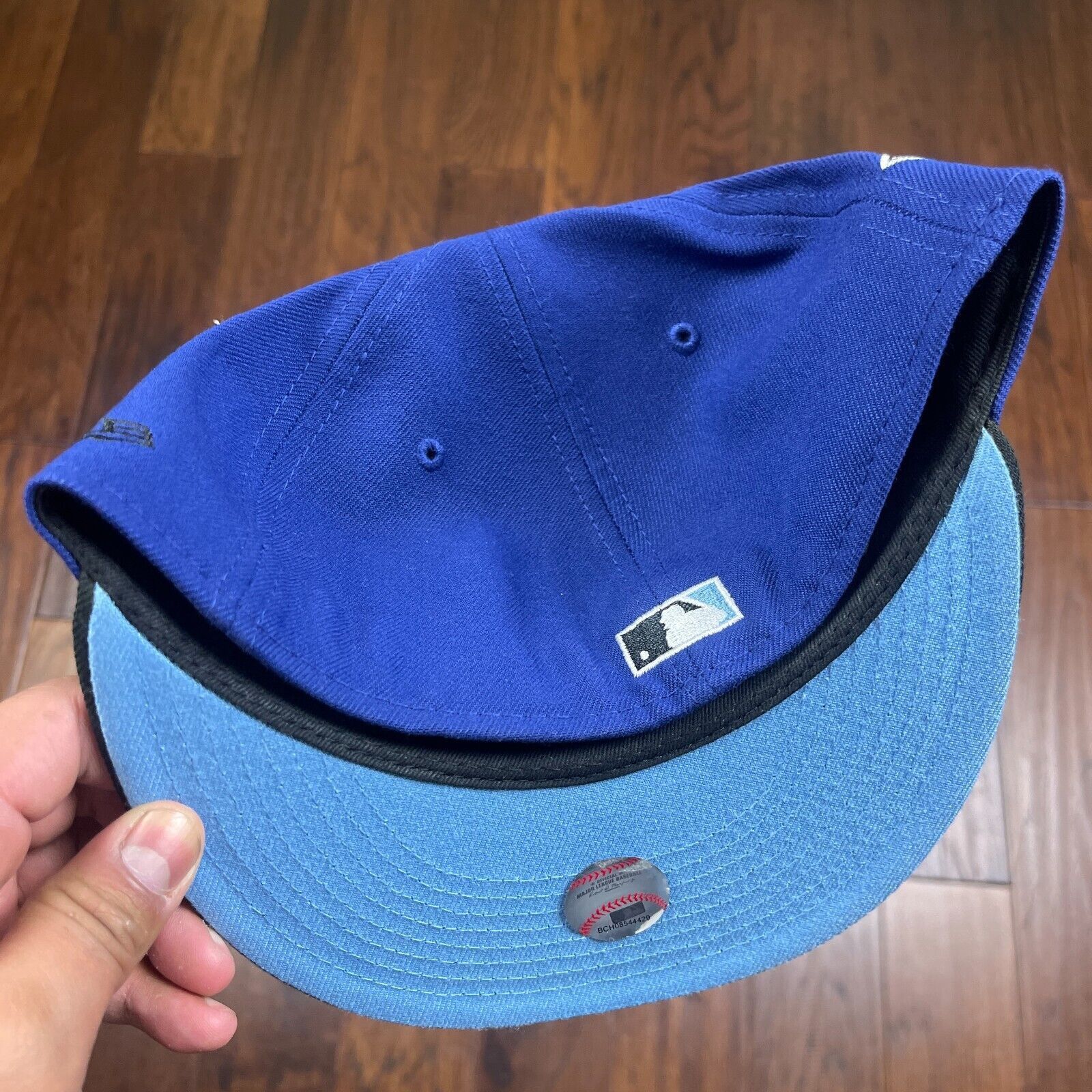 New Era Texas Rangers New Era Blue Black Fitted Hat Cap Size 7 1/4 Size ONE SIZE - 3 Thumbnail