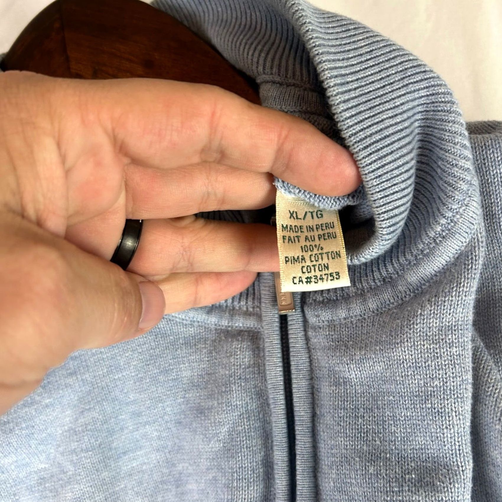Vintage Fairway & Greene Sweater Vest Mens XL Blue Pima Cotton 1/4 Zip Golf Southern Hills Size US XL / EU 56 / 4 - 7 Thumbnail