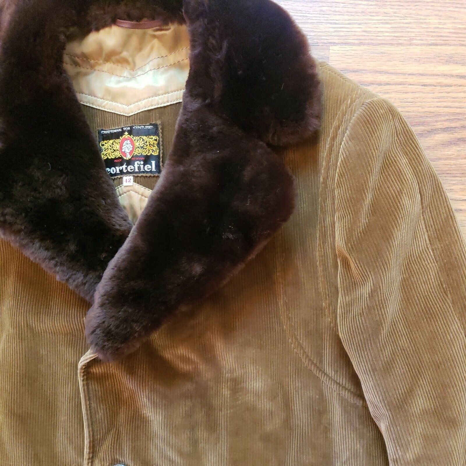 Vintage Vtg Corduroy Rancher Jacket Mens 42 Brown Faux Fur Collar Co Size US M / EU 48-50 / 2 - 6 Thumbnail