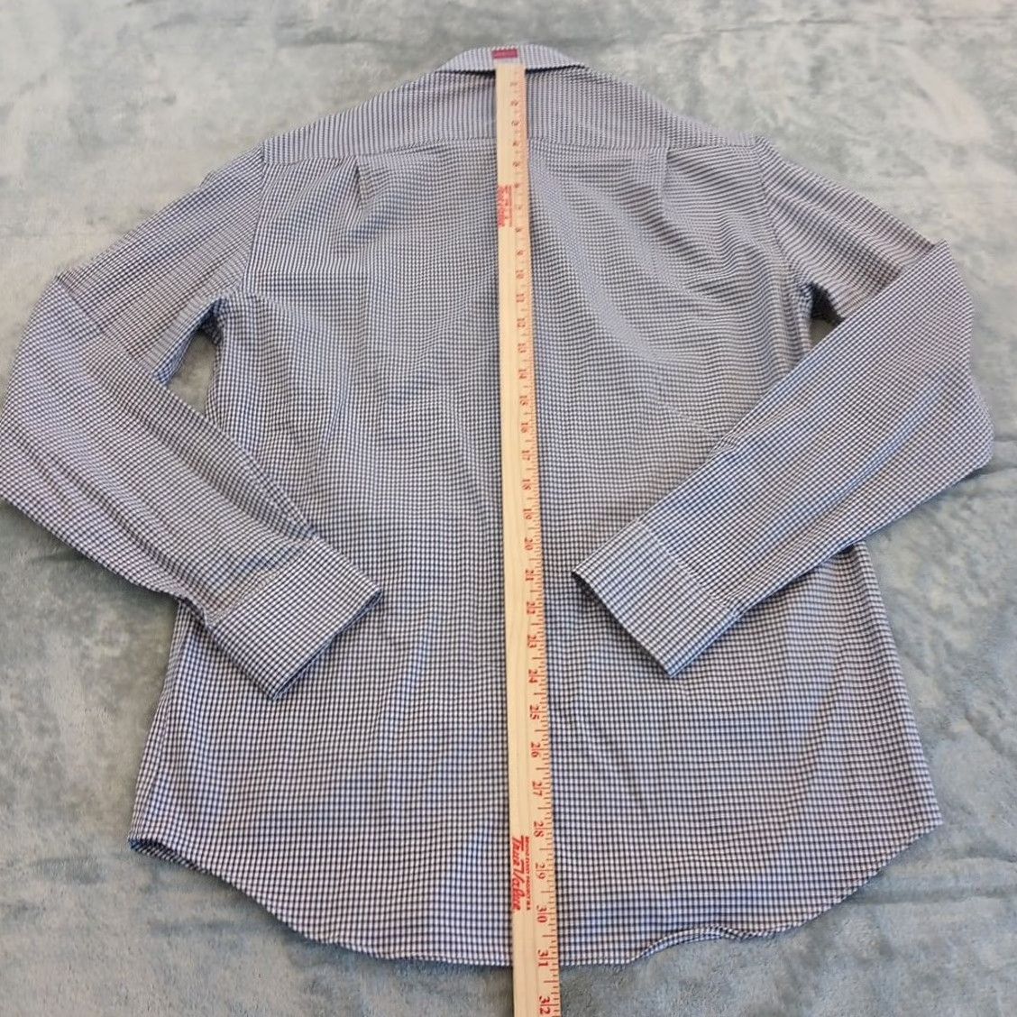 Kenneth Cole Kenneth Cole Awareness Shirt Mens 15.5 Slim Gray Plaid Long Sleeve Button Up Size US L / EU 52-54 / 3 - 5 Thumbnail