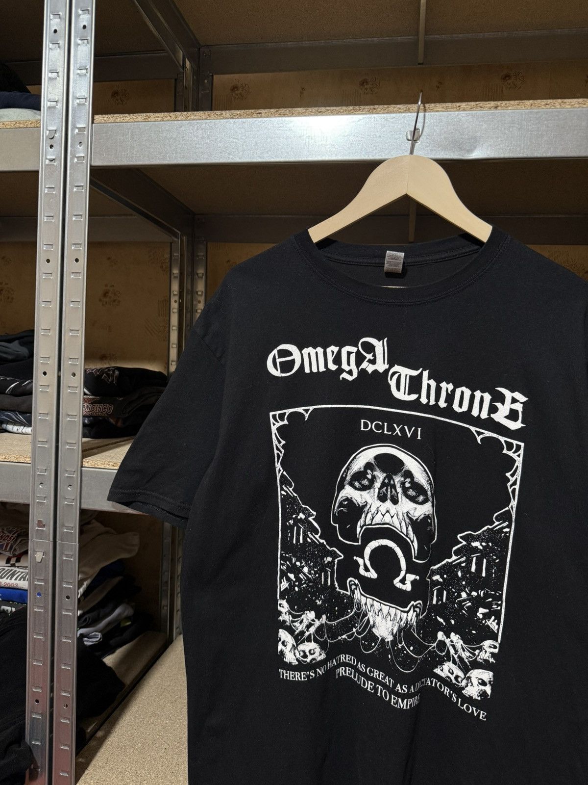 Band Tees × Vintage Vintage OMEGATHRONE DCLXVI BLACK MAETAL ROCK BAND T-Shirt Size US XXL / EU 58 / 5 - 3 Thumbnail
