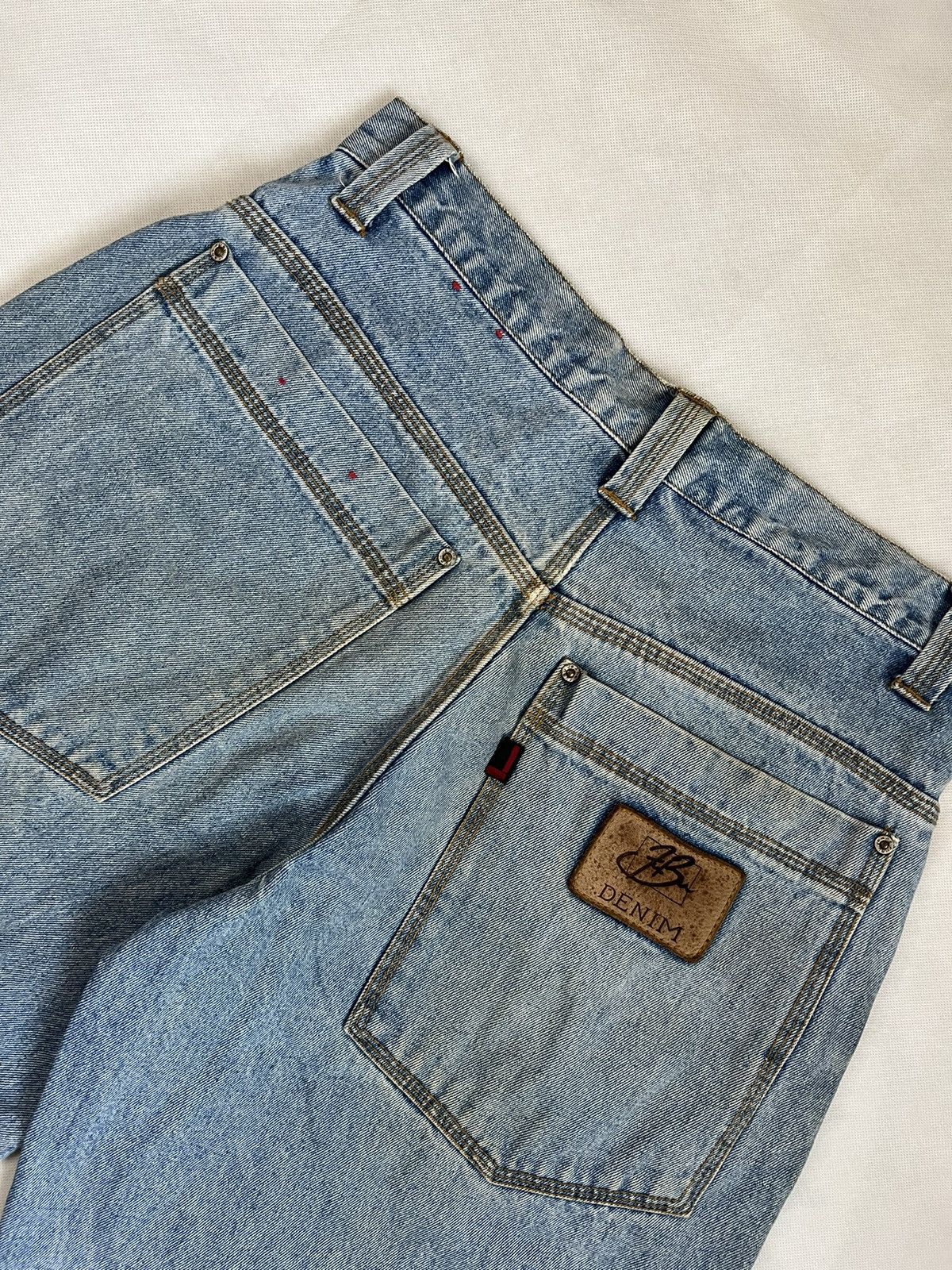 Ecko Unltd. Vintage Y2K Fubu Denim Leather Patch Baggy Jorts Size US 34 / EU 50 - 11 Thumbnail