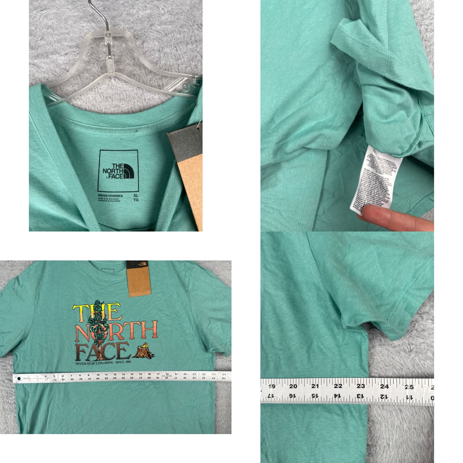 The North Face The North Face Shirt Men XL Teal Short Sleeve Cotton Jersey Logo Crew Neck T-Shirt All Seasons Slimming Size US XL / EU 56 / 4 - 8 Thumbnail