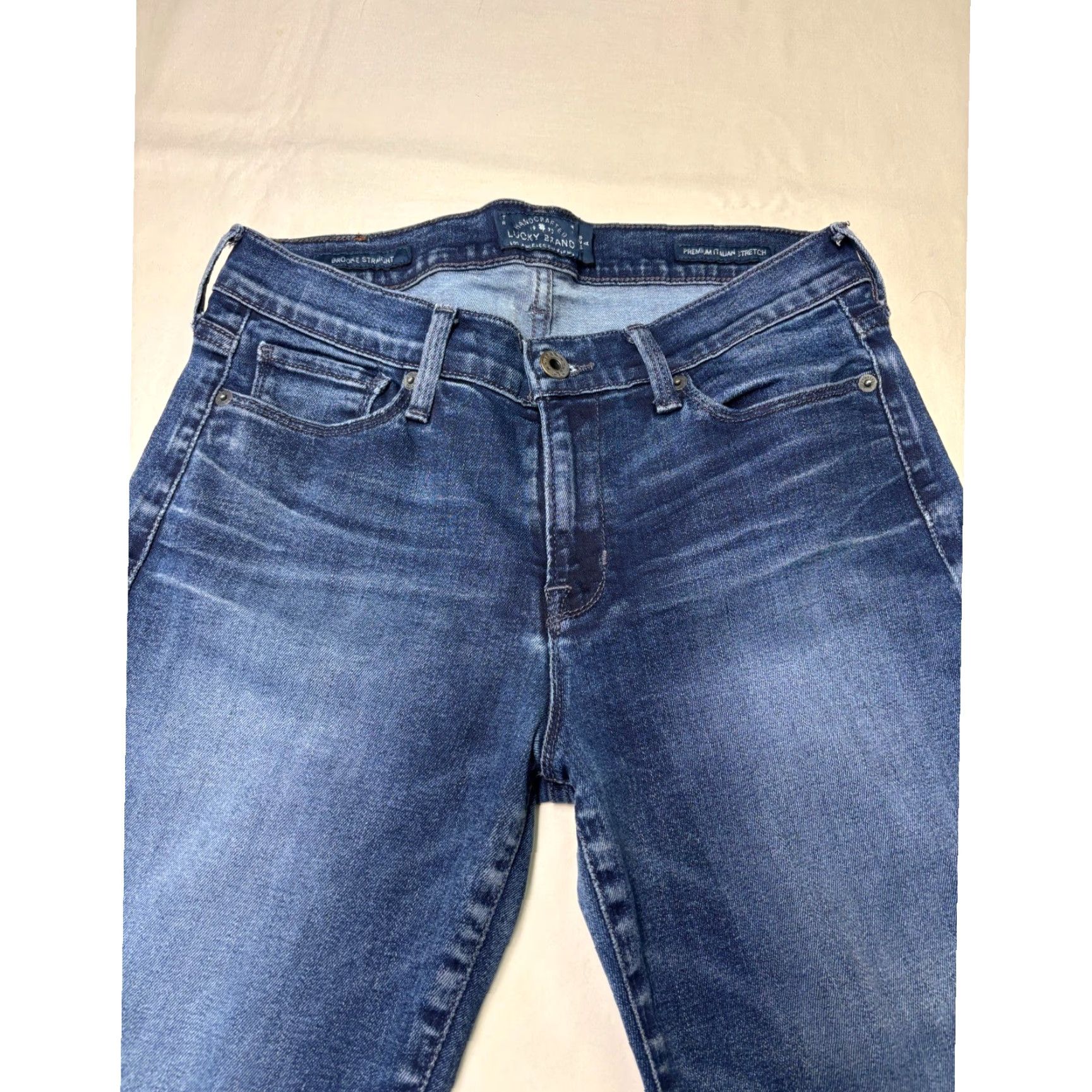 Lucky Brand Lucky Brand Brooke Straight Jeans Blue Premium Italian Stretch Womens 29 Inseam 30.5 5-Pocket Denim Stretch Vintage Not Included Size 29" - 2 Thumbnail