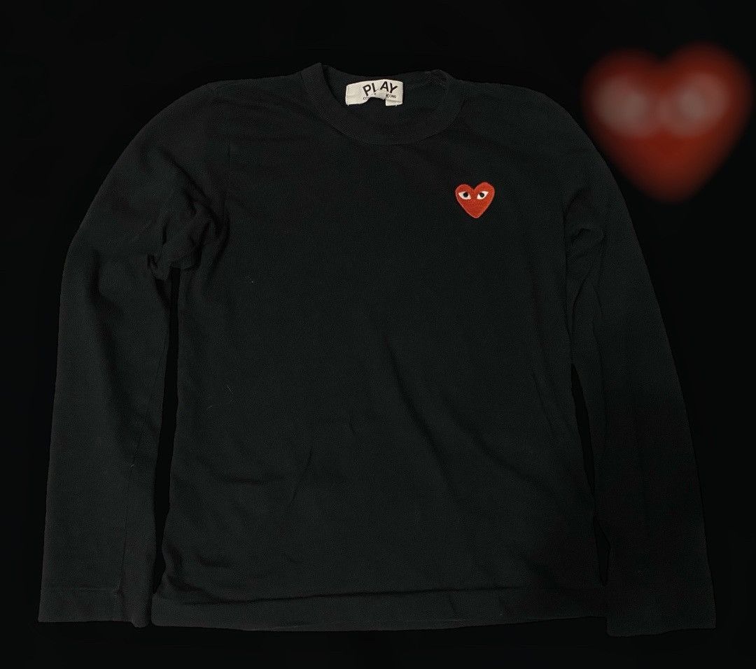 Comme des Garcons × Comme des Garcons PLAY Comme Des Garçons Play Heart Logo Longsleeve Red CDG Size M / US 6-8 / IT 42-44 - 1 Thumbnail