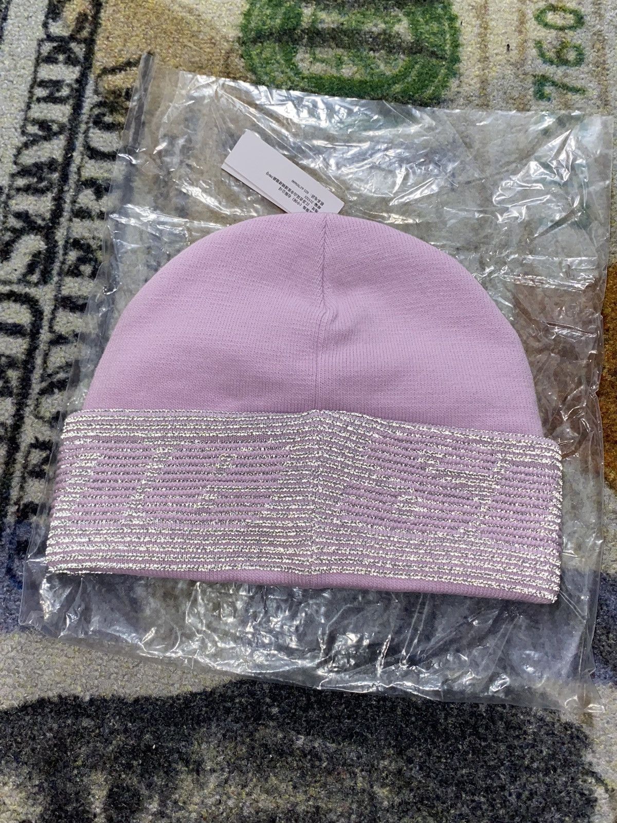 Supreme Supreme Reflective Jacquard Beanie Pink Size ONE SIZE - 2 Thumbnail