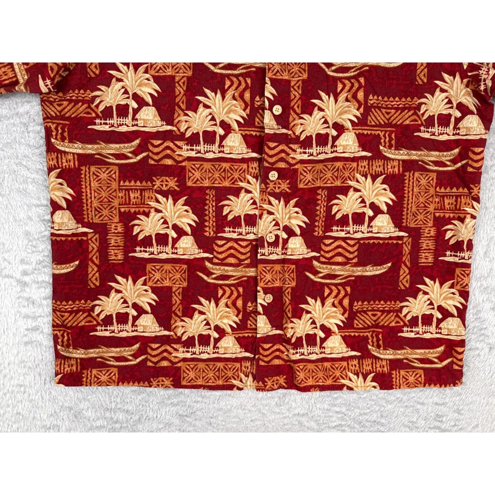Vintage Natural Issue Button-Up Shirt Men M Red Floral Cotton 100% Button-Down Short Sleeve Collared 44 in Regular Size US M / EU 48-50 / 2 - 5 Thumbnail