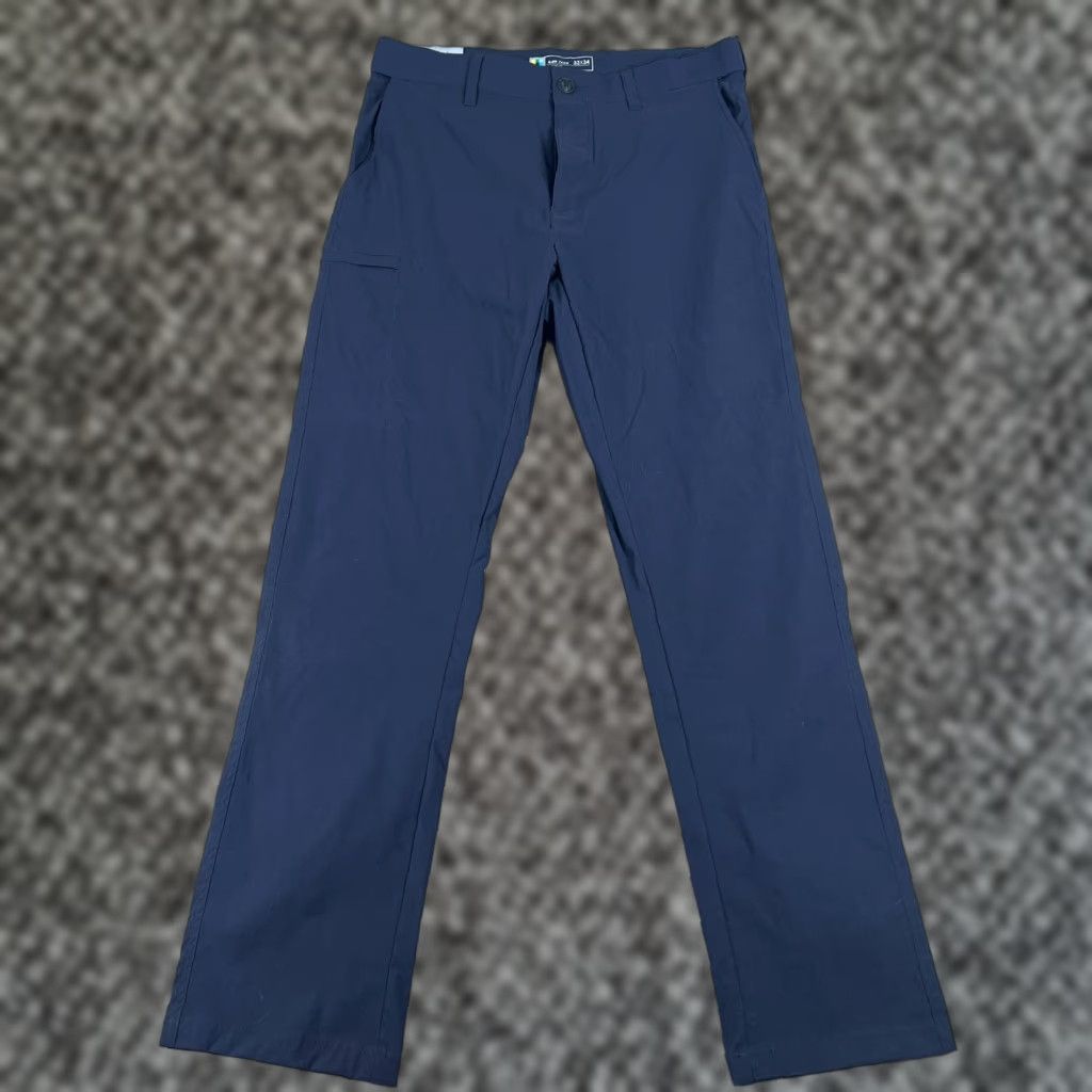 Vintage UB Tech Chino Pants Mens 32x34 Navy Adjustable Waist Stretch Quick Dry Water Resistant Pockets Classic Regular Straight 34 Inseam New with Tags Size US 32 / EU 48 - 1 Thumbnail