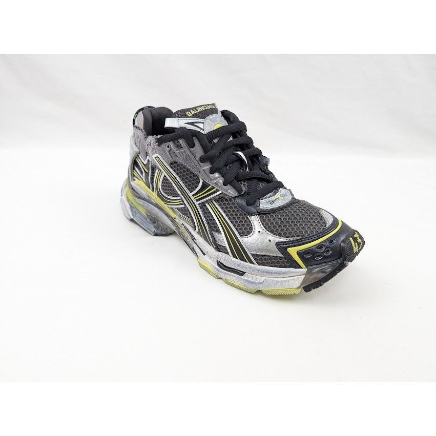 Balenciaga o1rshd1 Runner Mesh/Rubber/W Sneakers DK Grey/Yel/White Size US 10 / EU 43 - 1 Thumbnail