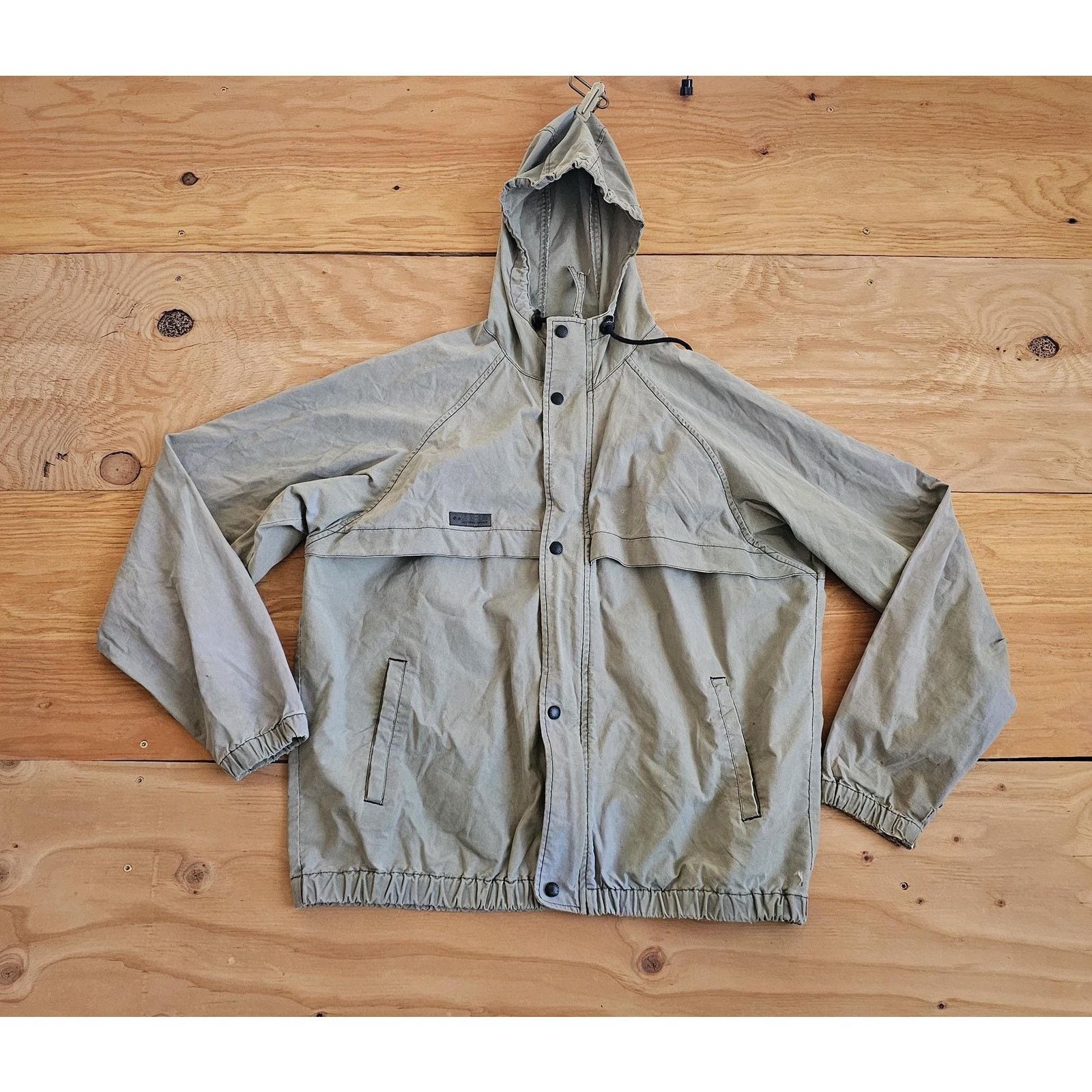 Columbia Columbia Hooded Windbreaker Jacket Khaki Green Sz L 1990s Size US L / EU 52-54 / 3 - 1 Thumbnail