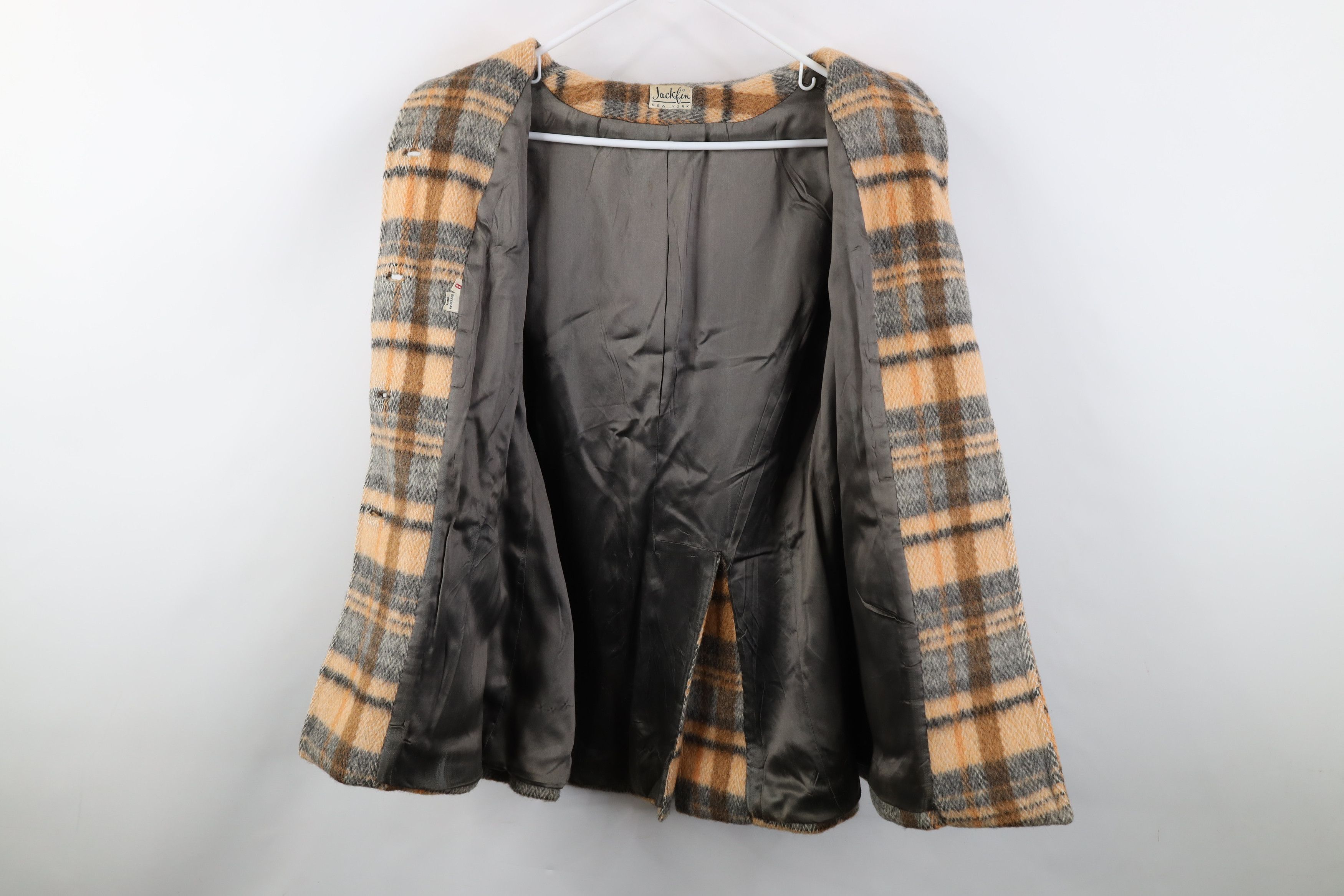 Vintage Vintage 60s 70s Streetwear Wool Collared Jacket Plaid USA Size M / US 6-8 / IT 42-44 - 9 Thumbnail