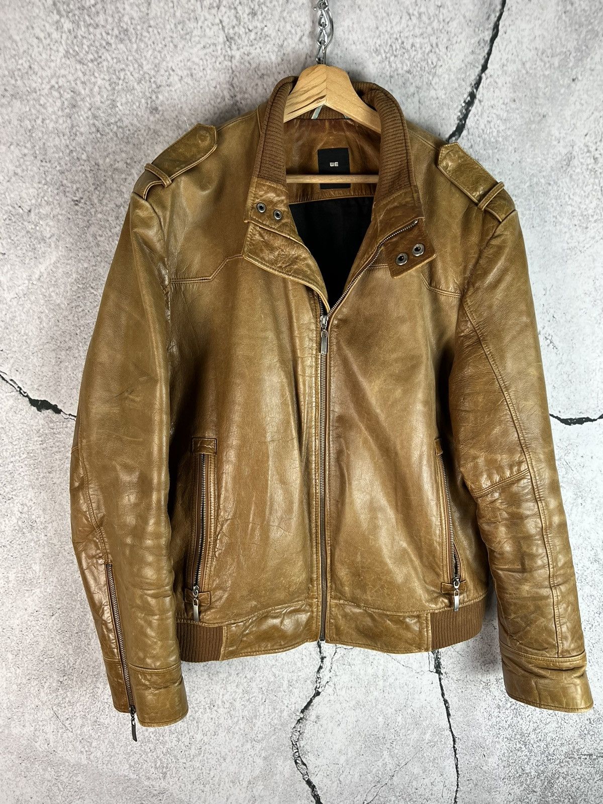 Vintage Vintage 90s y2k Leather Jacket Size XL Size US XL / EU 56 / 4 - 1 Thumbnail