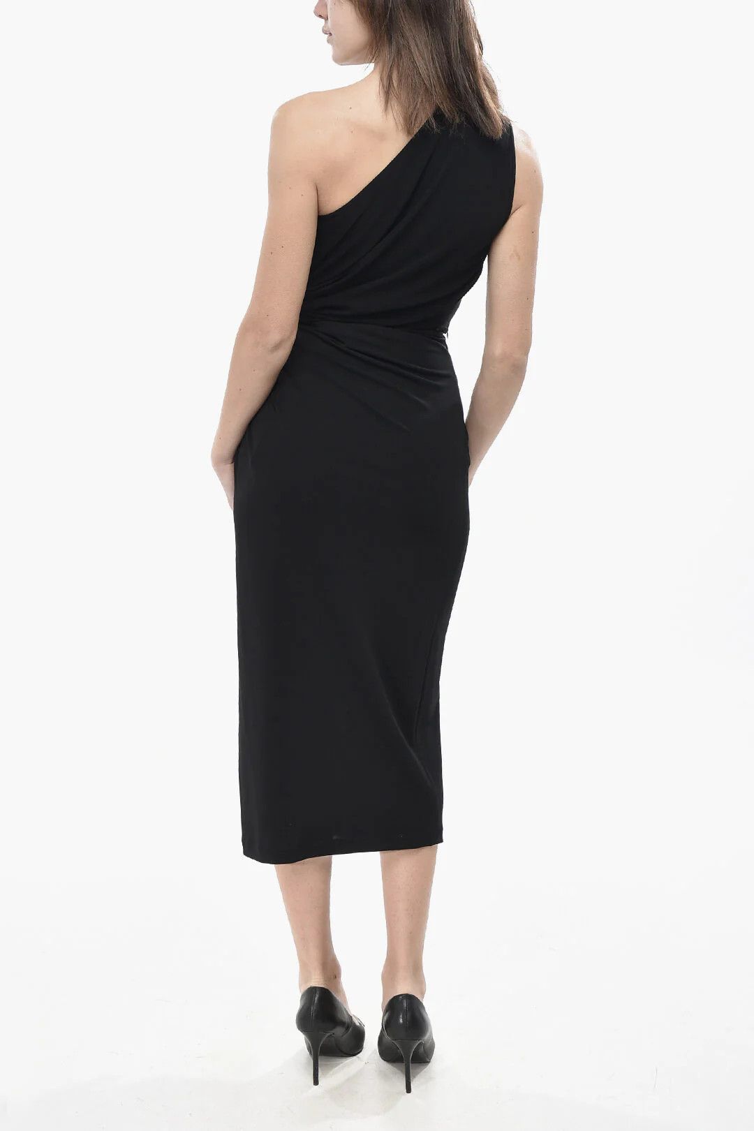 Bottega Veneta og1mm0426 Viscose One-Shoulder Dress in Black Size XS / US 0-2 / IT 36-38 - 2 Thumbnail