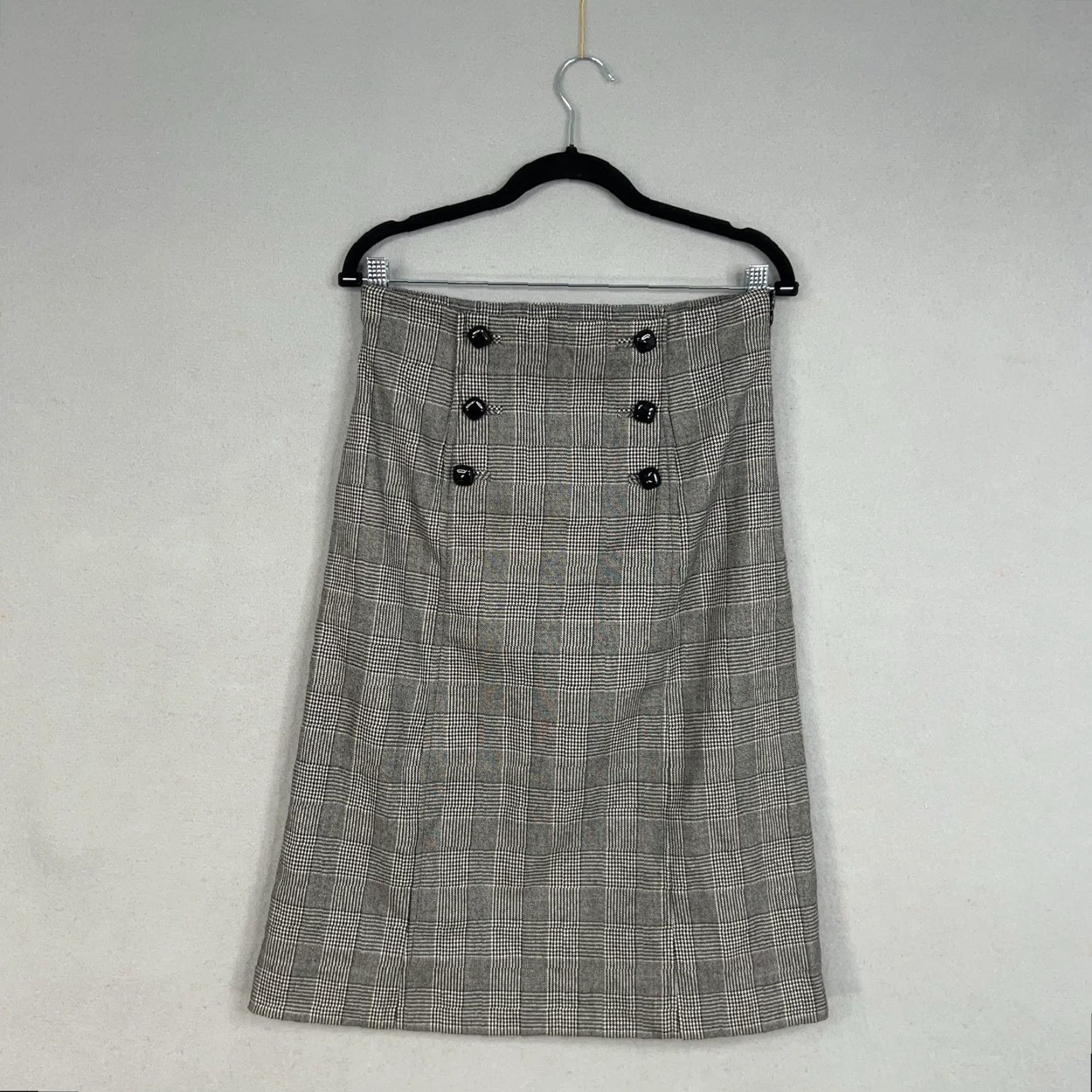 Banana Republic Banana Republic Skirt Womens 8 Gray Glen Plaid Wool Academia Modest Knee Length A-Line Womens Size 30" / US 8 / IT 44 - 4 Thumbnail