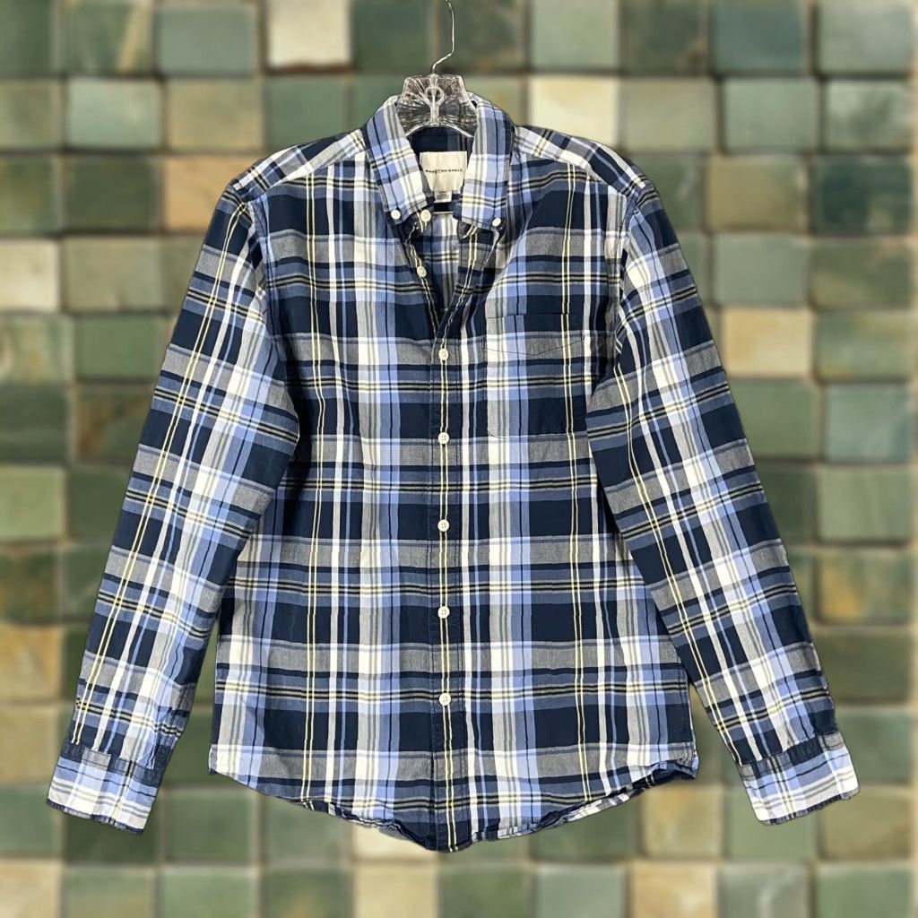 American Eagle Outfitters American Eagle Shirt Men S Long Sleeve Plaid Blue Multicolor Size US S / EU 44-46 / 1 - 1 Thumbnail
