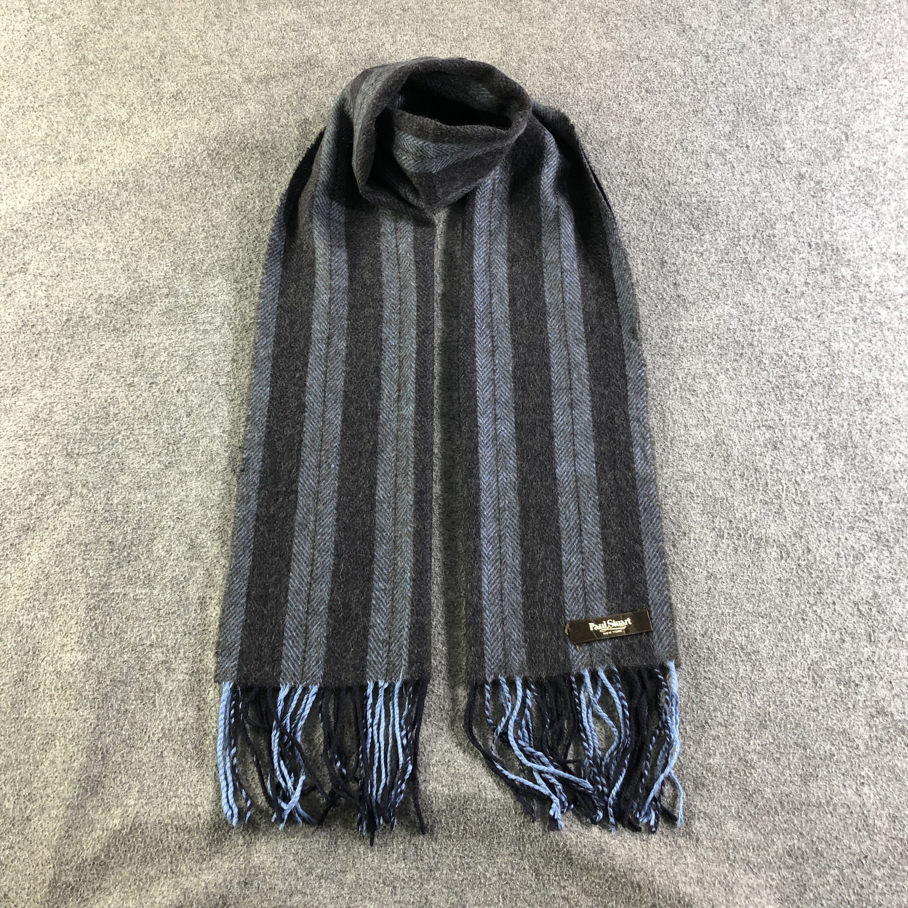Paul Stuart Paul Stuart Striped Cashmere Scarf Muffler V2019 Size ONE SIZE - 1 Thumbnail