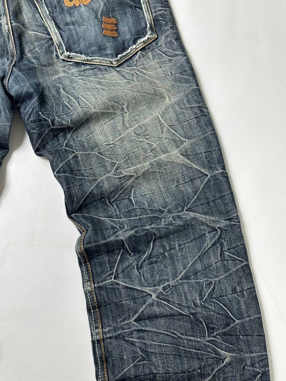 Vintage 🔥Vintage 90s G Star Style Washed Distress Japan Jeans Y2K Size US 34 / EU 50 - 5 Thumbnail