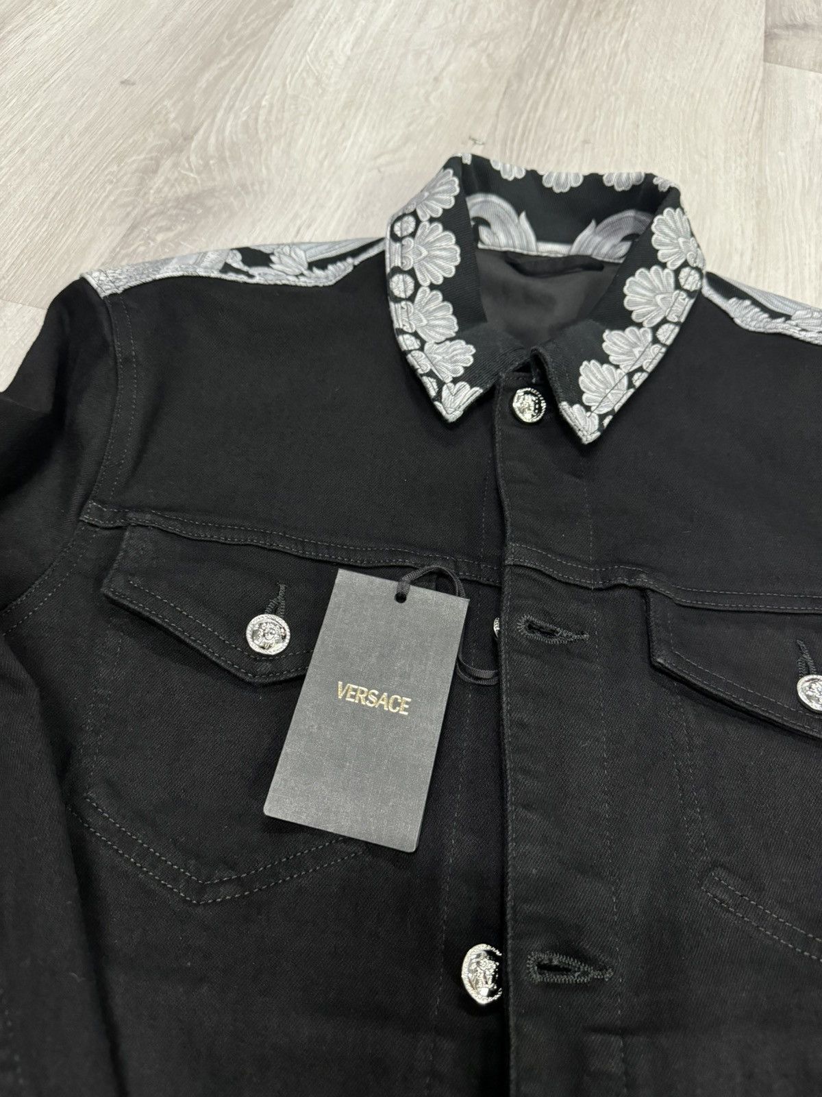 Versace Black/Silver VERSACE Denim Jacket Baroque Size US S / EU 44-46 / 1 - 3 Thumbnail