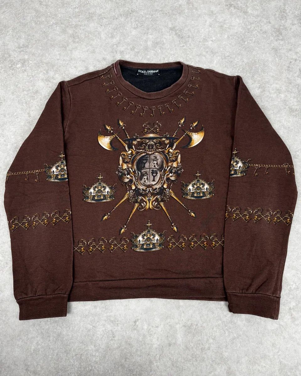 Dolce & Gabbana AW2014 Dolce & Gabbana Brown Knight Axe Sweater Size US M / EU 48-50 / 2 - 1 Thumbnail