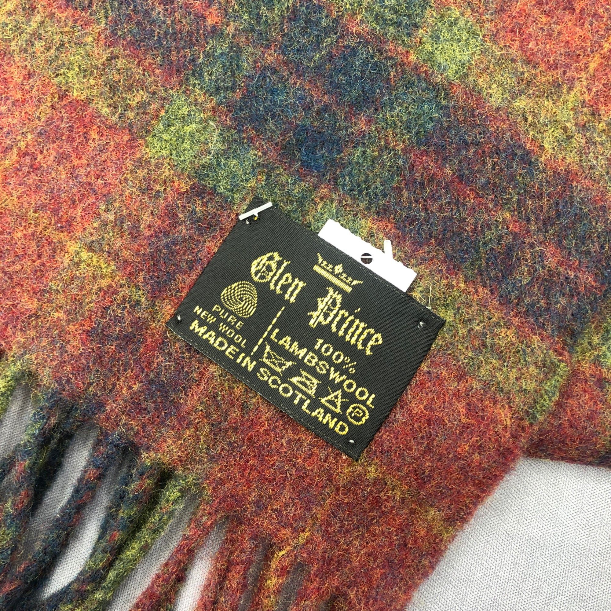 Japanese Brand Vintage Glen Prince Scarf Muffler Wool Plaid Fringe Scarves Size ONE SIZE - 4 Thumbnail
