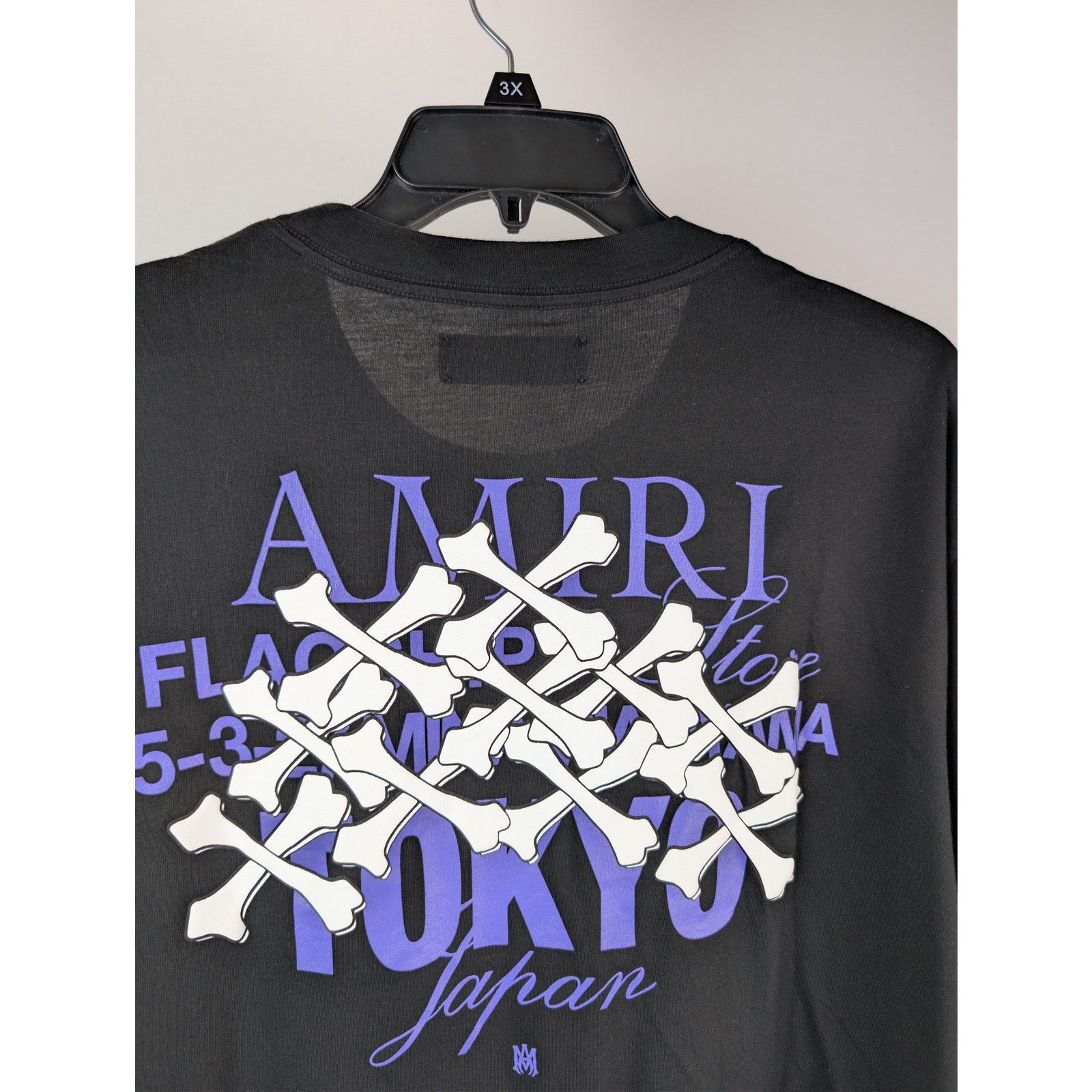 Amiri o1rshd1 3XL Bones Stacked Cotton T-shirt Tokyo in Black Size US XXL / EU 58 / 5 - 15 Thumbnail
