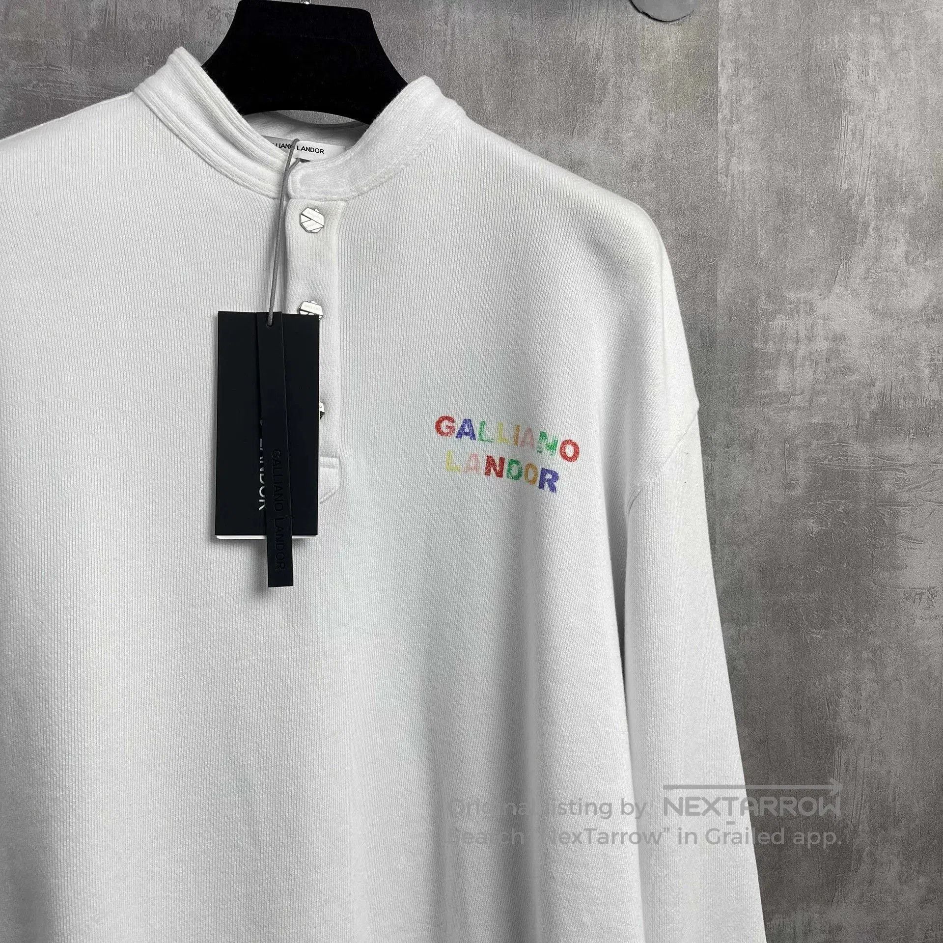 John Galliano Galliano Landor Faded Rainbow Logo Sweatshirt. Size US L / EU 52-54 / 3 - 2 Thumbnail