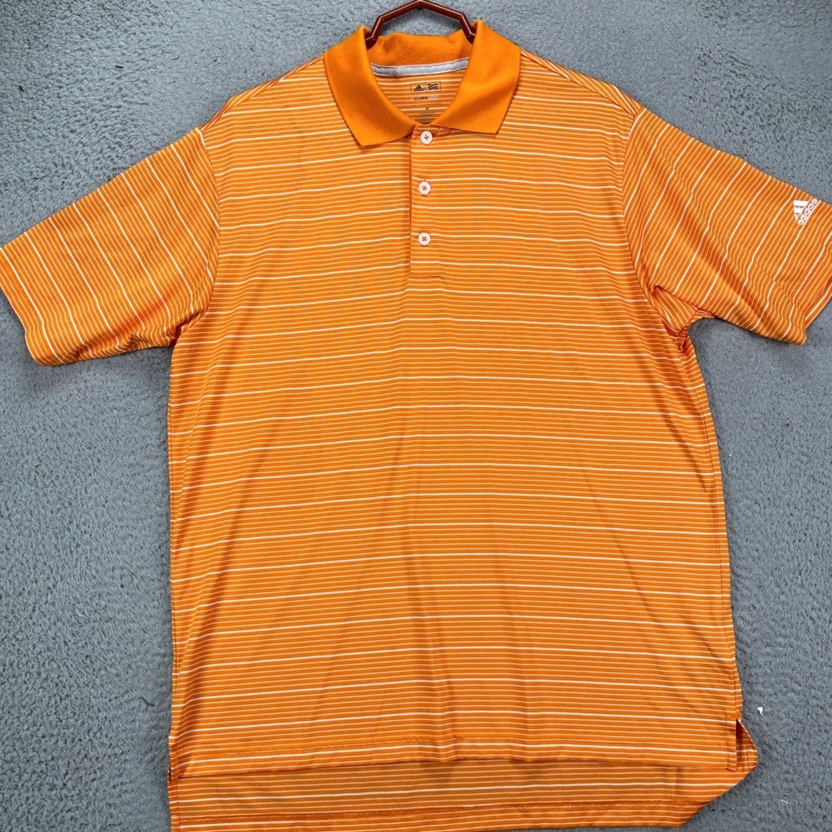 Adidas Adidas Climalite Shirt Golf Polo Mens Medium Orange Striped Short Sleeve Size US M / EU 48-50 / 2 - 3 Thumbnail