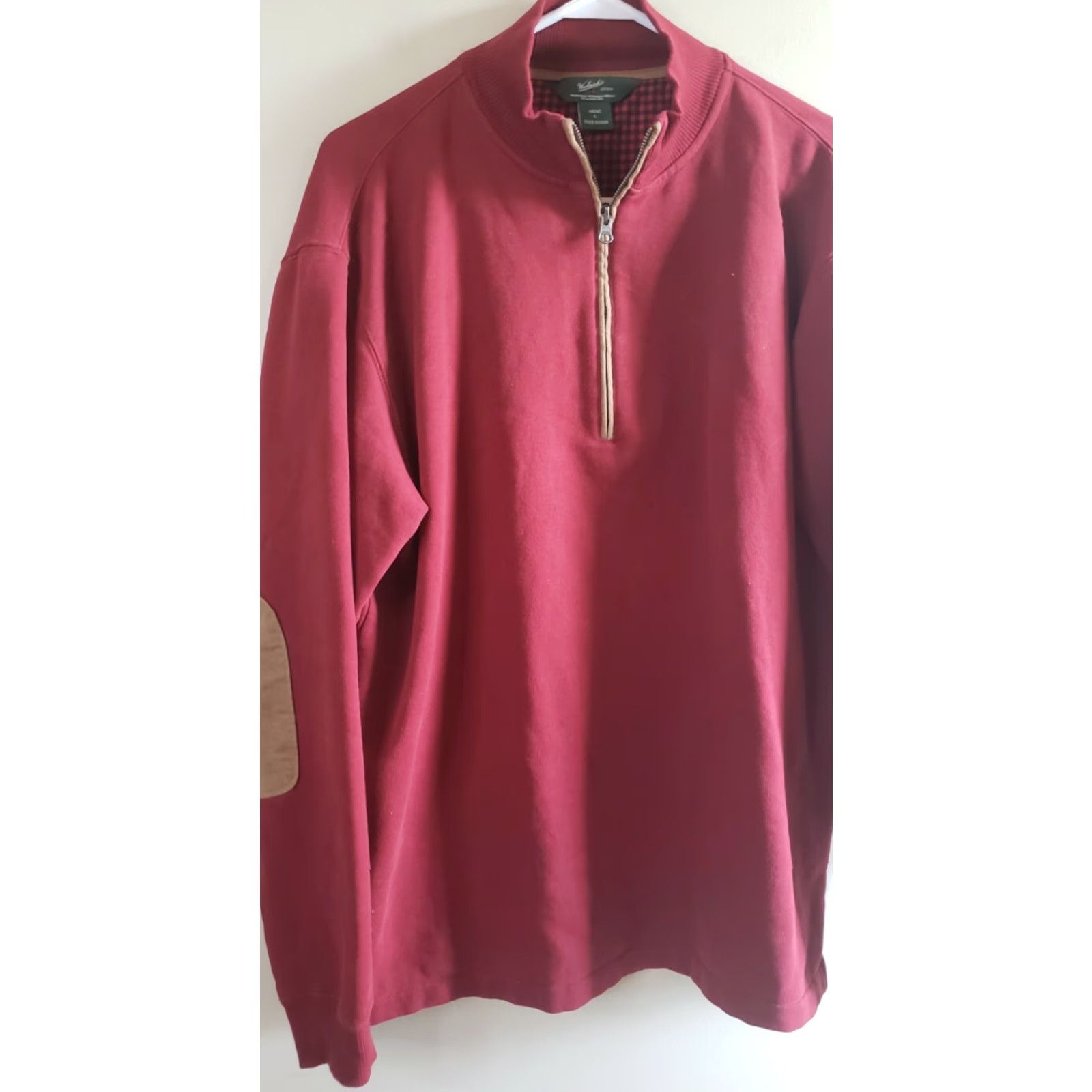 Vintage Woolrich Woolen Mills 1/4 Zip Pullover Sweater Elbow Patch Red Men’s Large New Shirt Size US L / EU 52-54 / 3 - 4 Thumbnail