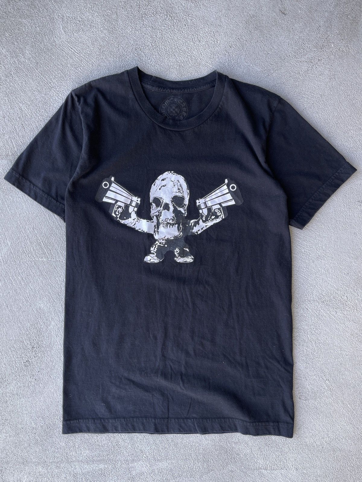 Image of Steal! 2010S Chrome Hearts Foti Skeleton Killer Pocket Tee in Black, Men's (Size Small)