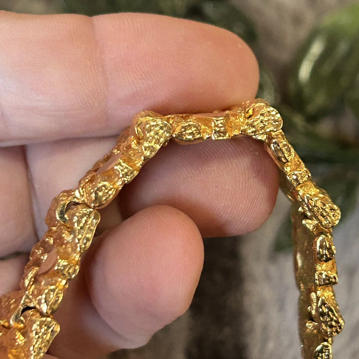 Vintage Vintage 70s-80s wide gold nugget unisex bracelet Size ONE SIZE - 8 Thumbnail
