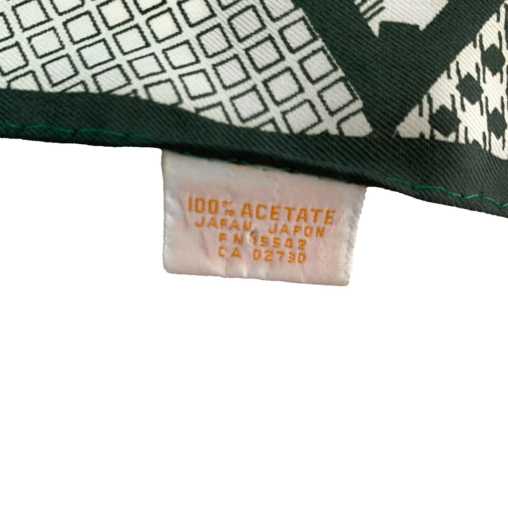 Vintage VINTAGE Unbranded Geometric Acetate Neck Scarf 13" x 34" Green White Womens Rectangle Scarf Japan 70s Size ONE SIZE - 5 Thumbnail