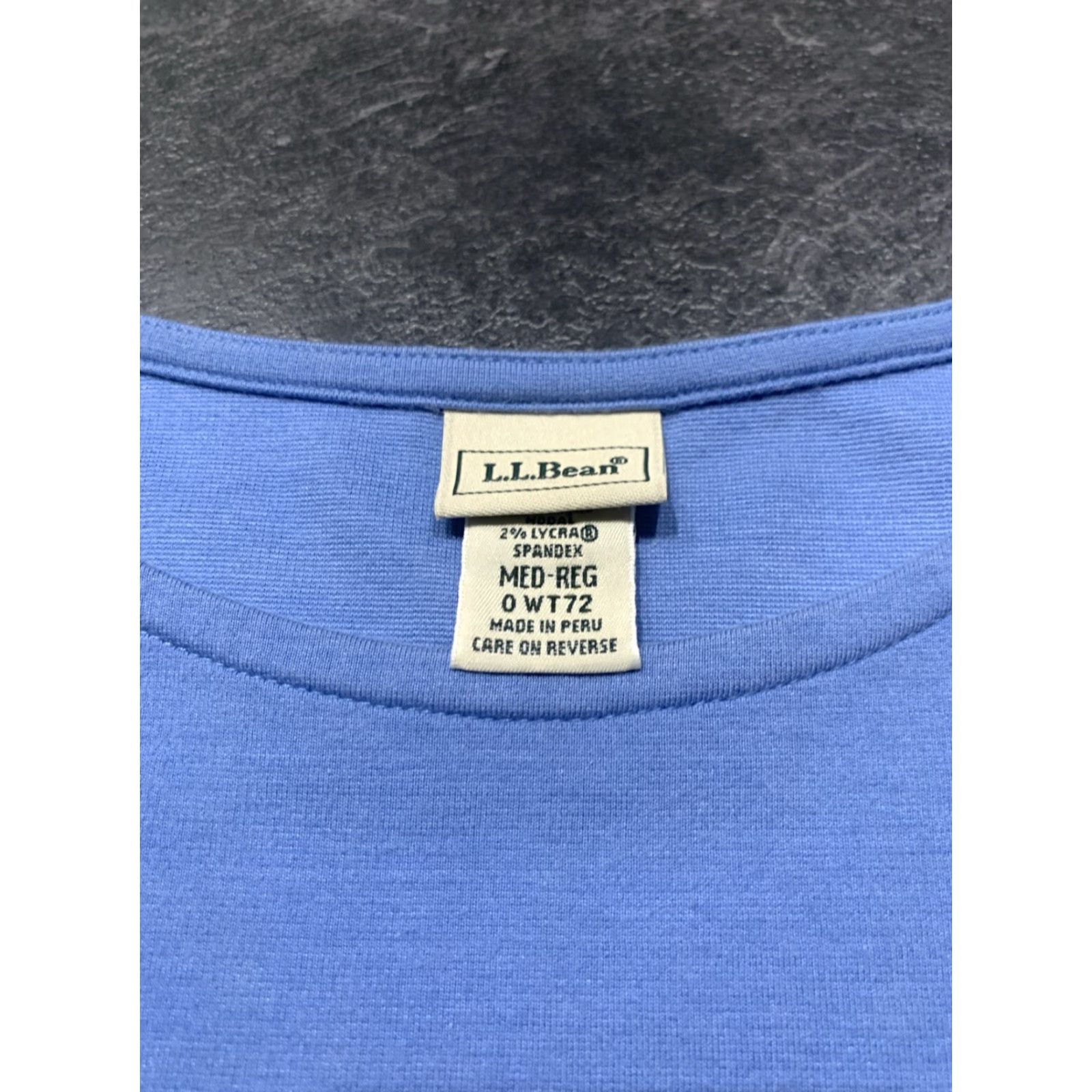Vintage L.L. Bean Women's Medium Blue Short Sleeve Cotton Crew Neck T-Shirt - Solid Classic Fit Size M / US 6-8 / IT 42-44 - 6 Thumbnail