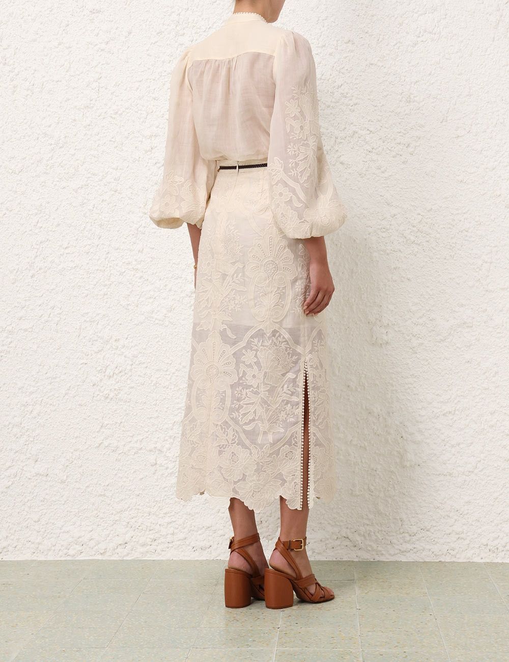 Zimmermann oc11z0525 Ottie Embroidered Blouse in Cream Size L / US 10 / IT 46 - 4 Thumbnail