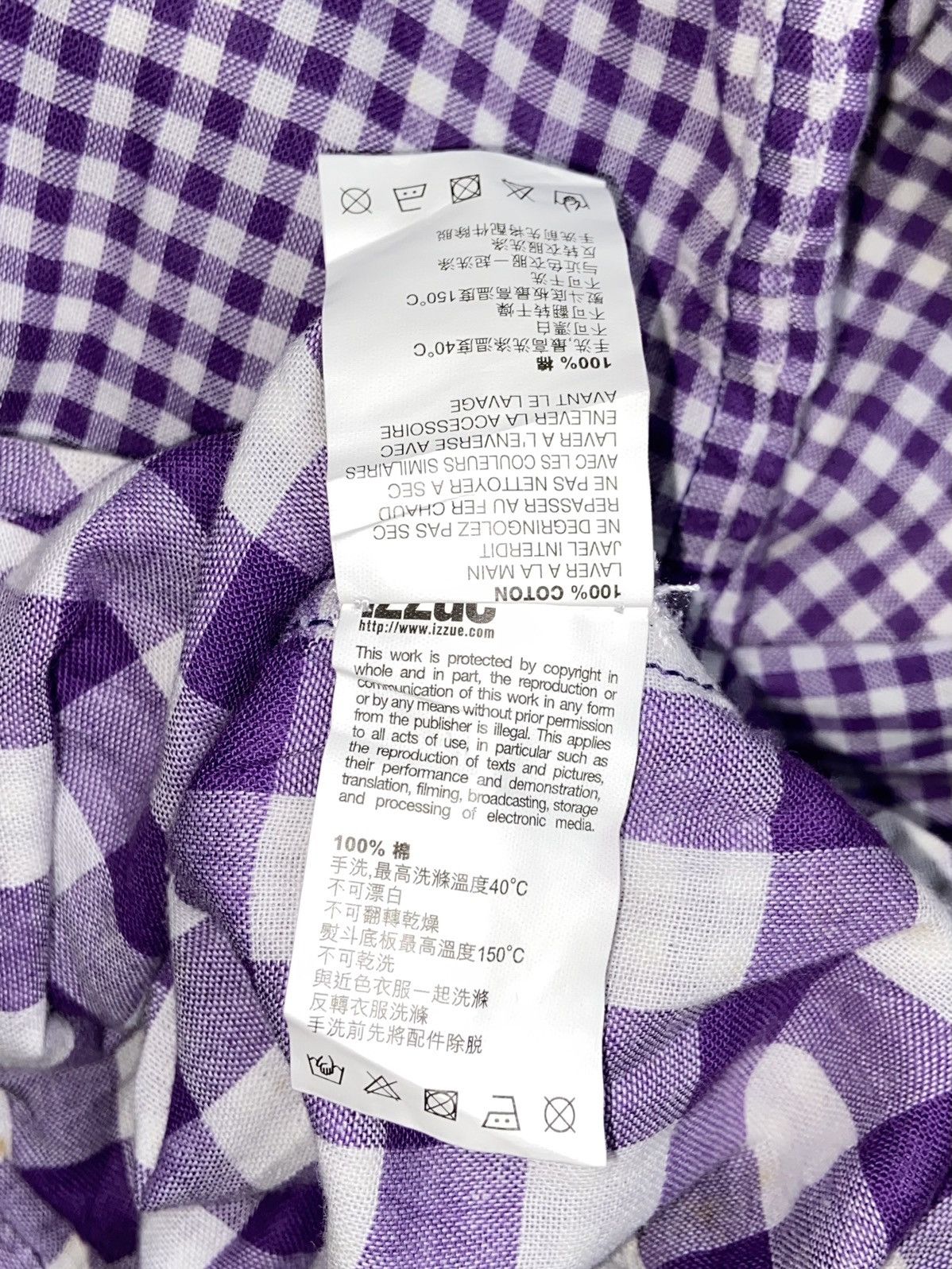 Japanese Brand × Neighborhood × izzue IZZUE Purple Plaid Shirt Size US S / EU 44-46 / 1 - 8 Thumbnail