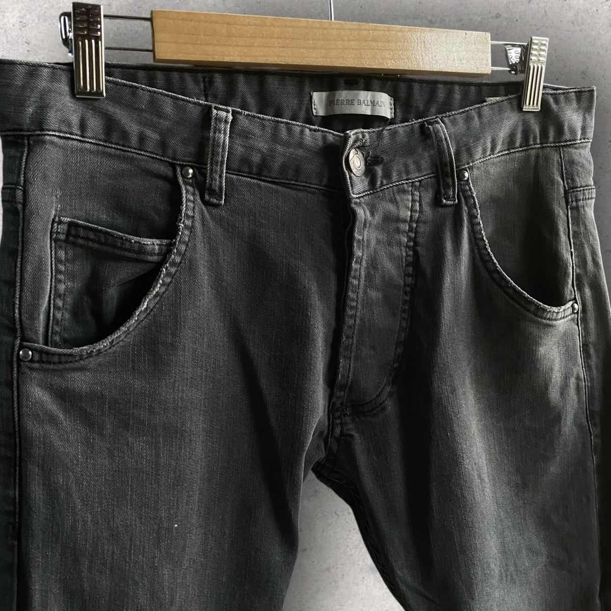 Balmain Balmain Biker Dart Knees Dark Grey Jeans Size US 32 / EU 48 - 5 Thumbnail