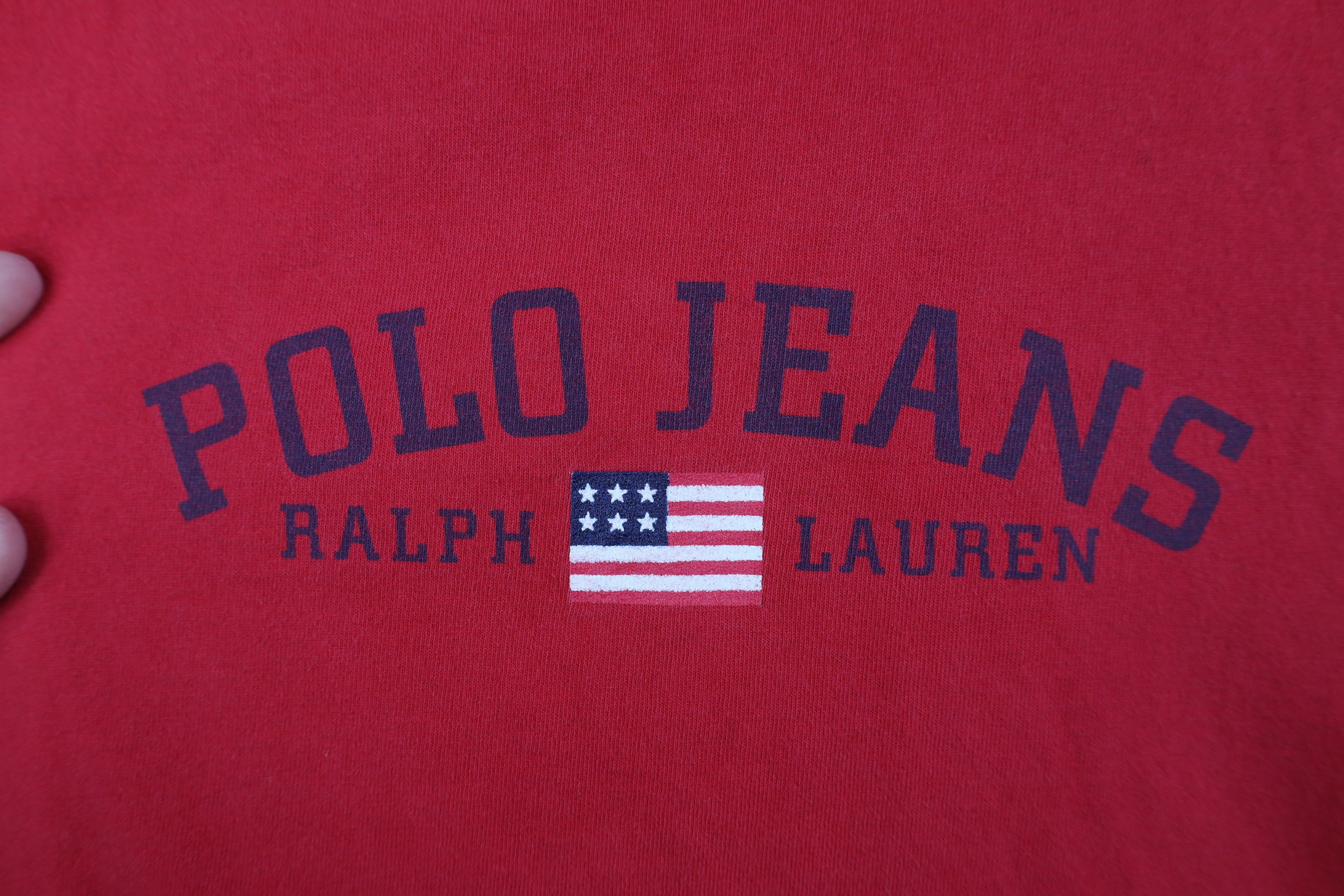 Ralph Lauren Vintage 90s Ralph Lauren Spell Out Flag Short Sleeve T-Shirt Size US L / EU 52-54 / 3 - 4 Thumbnail