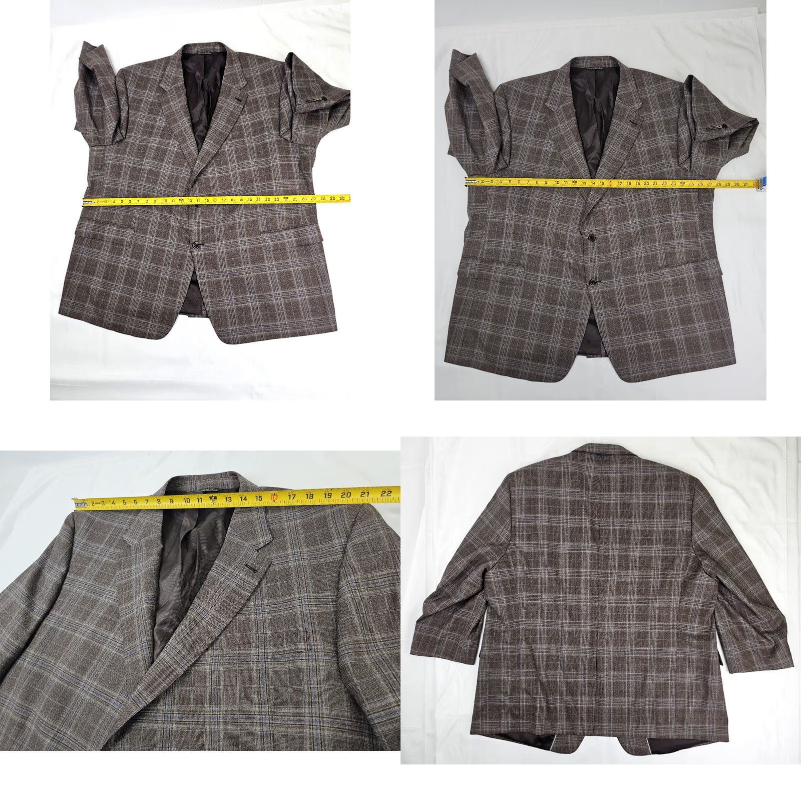 Vintage S. Cohen Guabello Portly Wool Sport Coat Blazer Men 52R Brown Plaid Jacket Mockups: Business Casual Size 52R - 8 Thumbnail