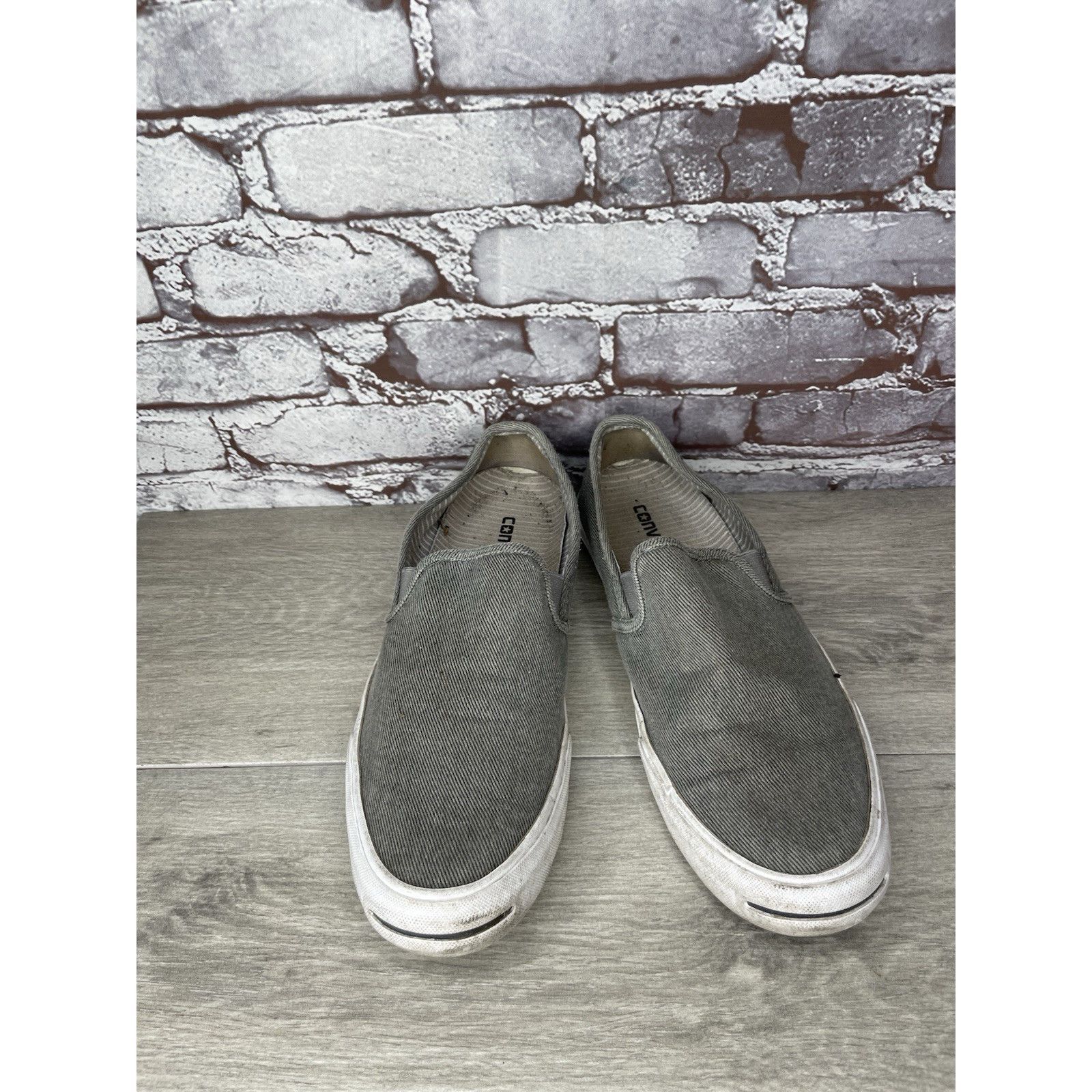 Converse Converse Jack Purcell Gray Canvas Casual Slip On Shoes Men’s Size US 10.5 / EU 43-44 - 12 Thumbnail