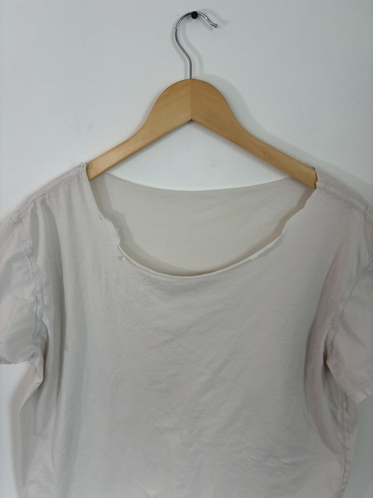 Vintage Thrashed Blank White Basic Scoop Neck Distressed Tee Size US L / EU 52-54 / 3 - 2 Thumbnail