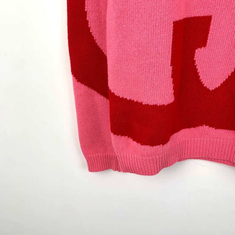 Gucci Gucci Pink logo inlaid wool round-neck long-sleeved knitte Size XS / US 0-2 / IT 36-38 - 5 Thumbnail