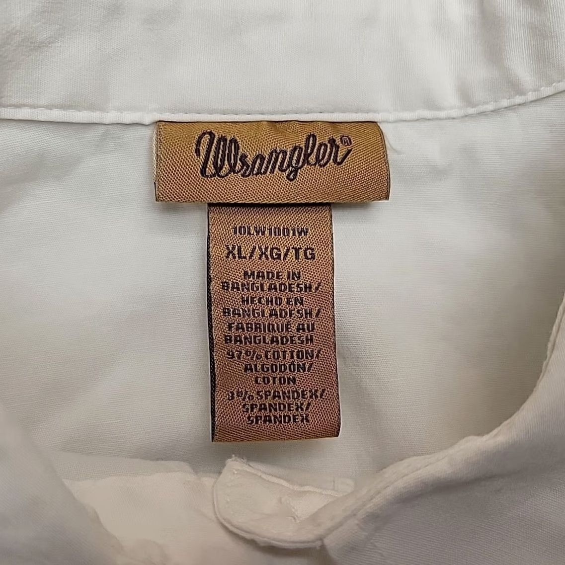 Wrangler Wrangler Shirt Women XL White 3/4 Sleeve Pearl Snap Rodeo Cowboy Cowgirl Classic Size XL / US 12-14 / IT 48-50 - 4 Thumbnail
