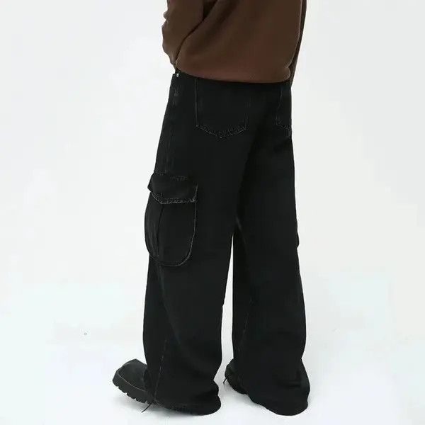 Japanese Brand Kimaya x Honji Black Cargo Baggy Denim Jeans Size US 32 / EU 48 - 4 Thumbnail