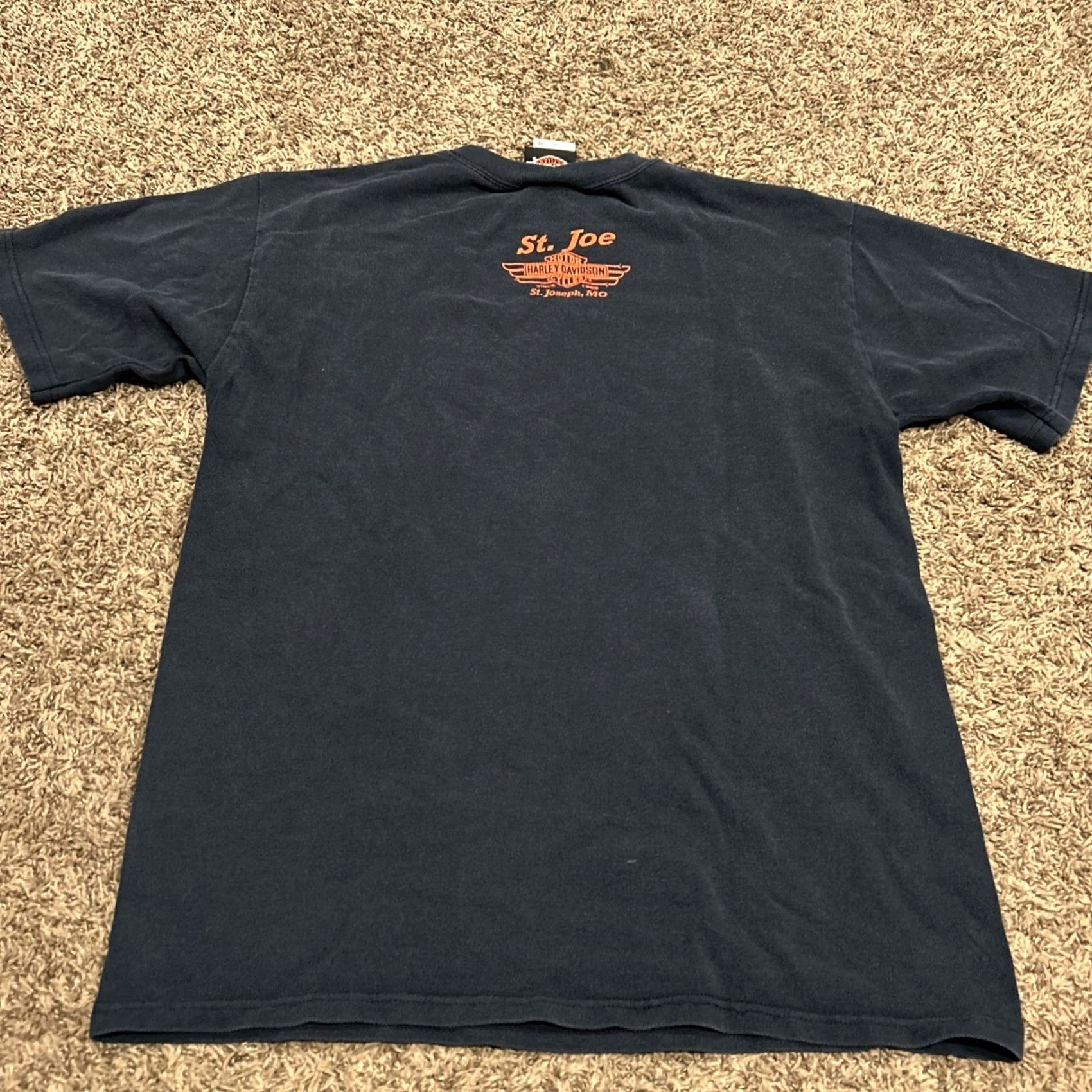 Harley Davidson VINTAGE Harley-Davidson T-Shirt Cotton Men’s M Black 90s Short Sleeve Crew Neck Double-Sided Shirt Mens Black Size US M / EU 48-50 / 2 - 3 Thumbnail