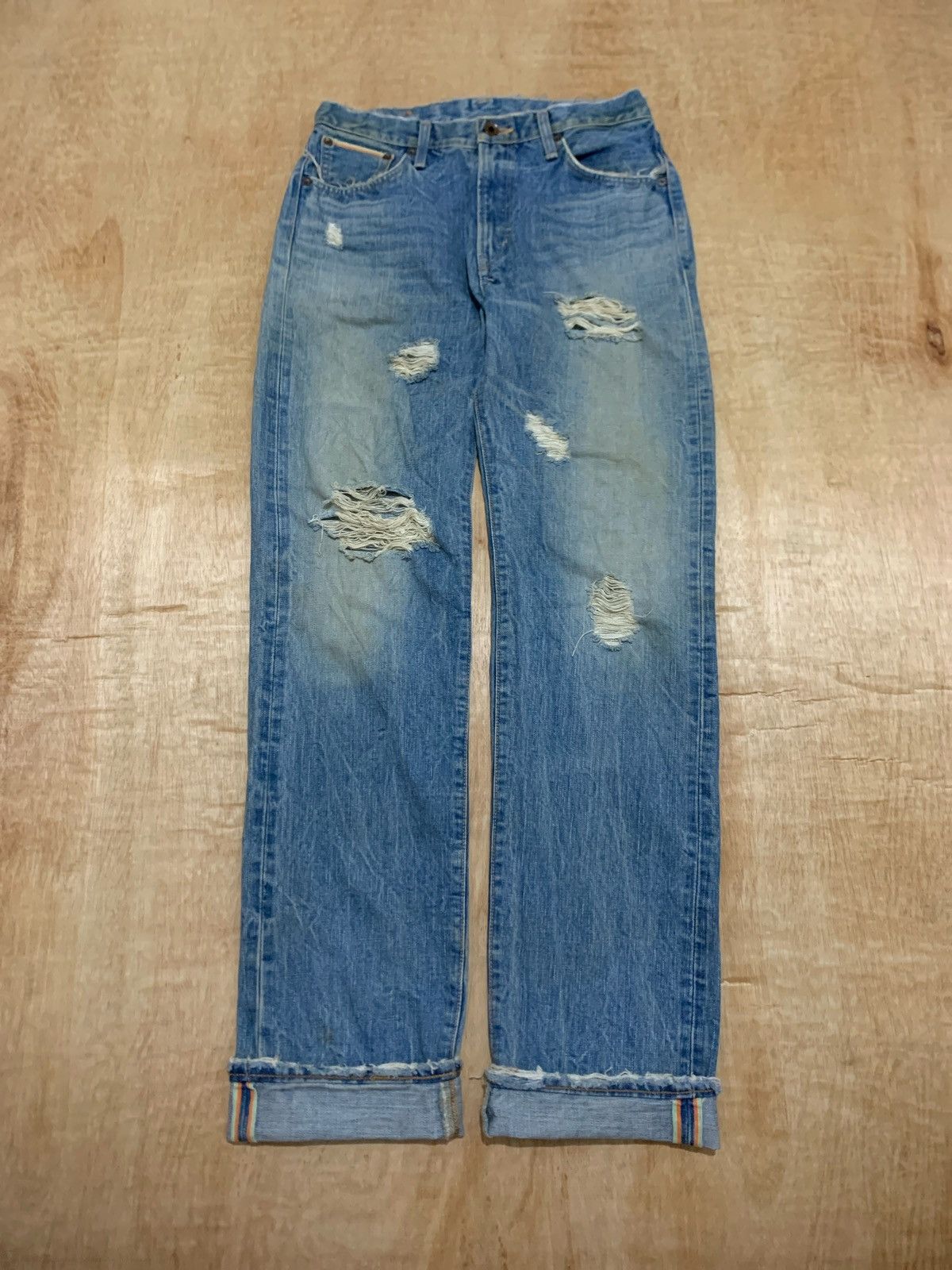 Japanese Brand Vintage Distressed Denim Edwin Selvedge Jeans Size US 30 / EU 46 - 1 Thumbnail
