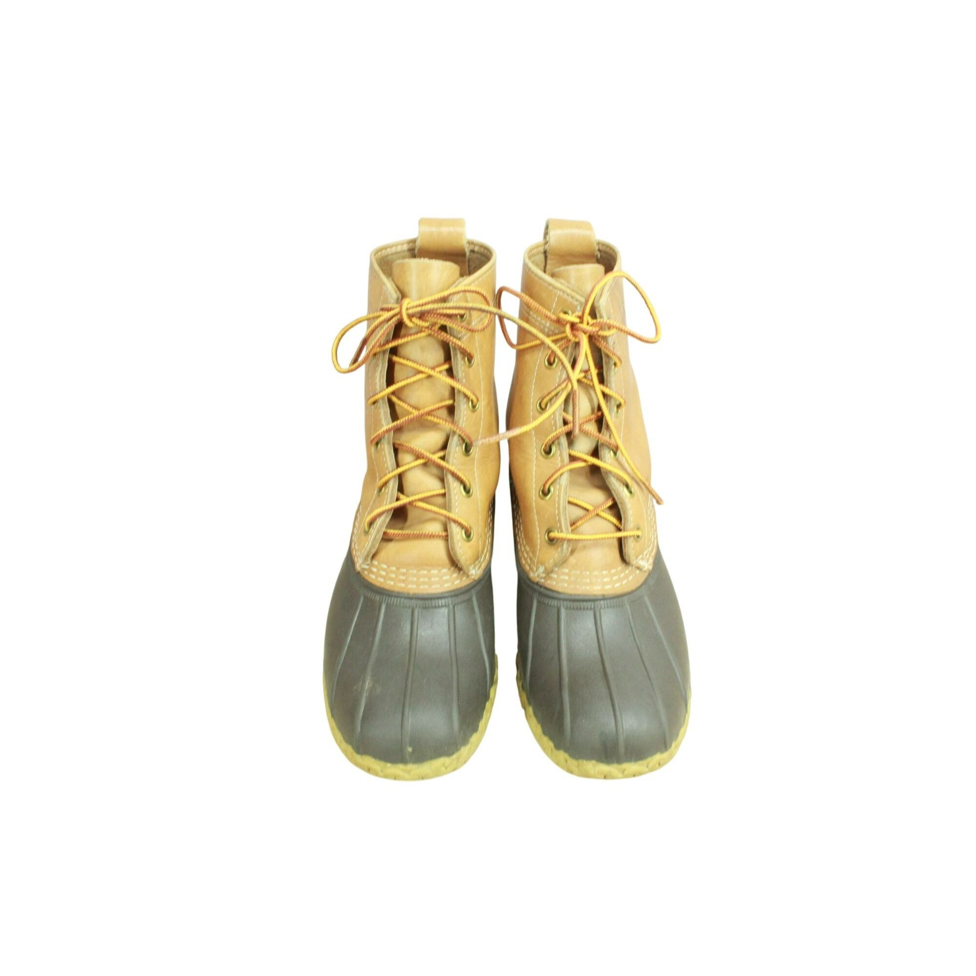 Leather LL Bean Women's Lace Up Insulated Ankle Duck Boots Size US 7 / IT 37 - 5 Thumbnail