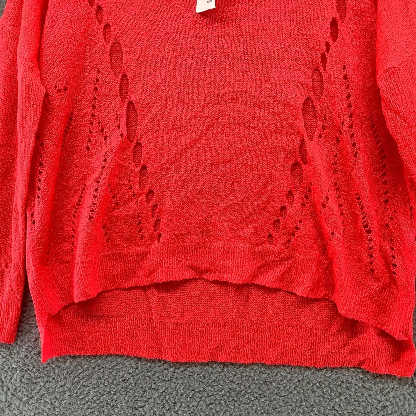 Vintage NWT Charlotte Russe Sweater Open Knit Lightweight Womens S Red Boat Neck Pullover Casual Knitwear Size S / US 4 / IT 40 - 3 Thumbnail