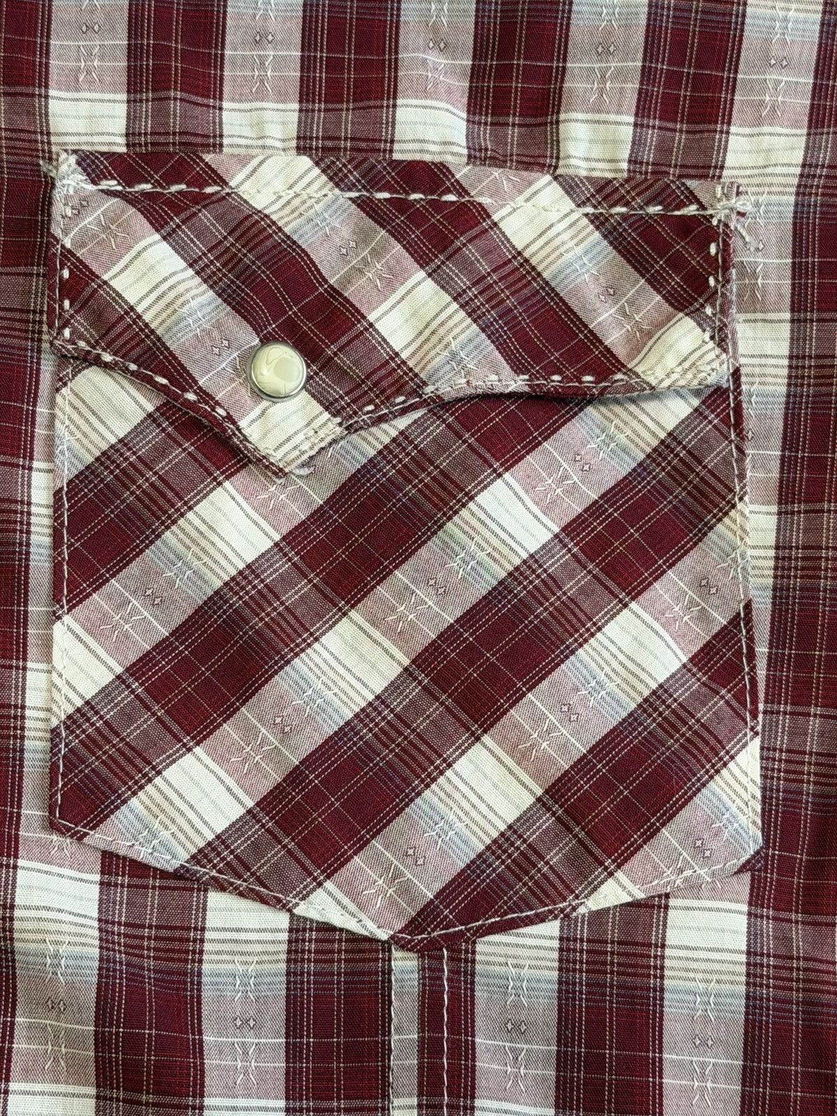 Wrangler Wrangler Western Shirt Plaid Pearl Snap Cowboy Short Sleeve Size US XXL / EU 58 / 5 - 2 Thumbnail