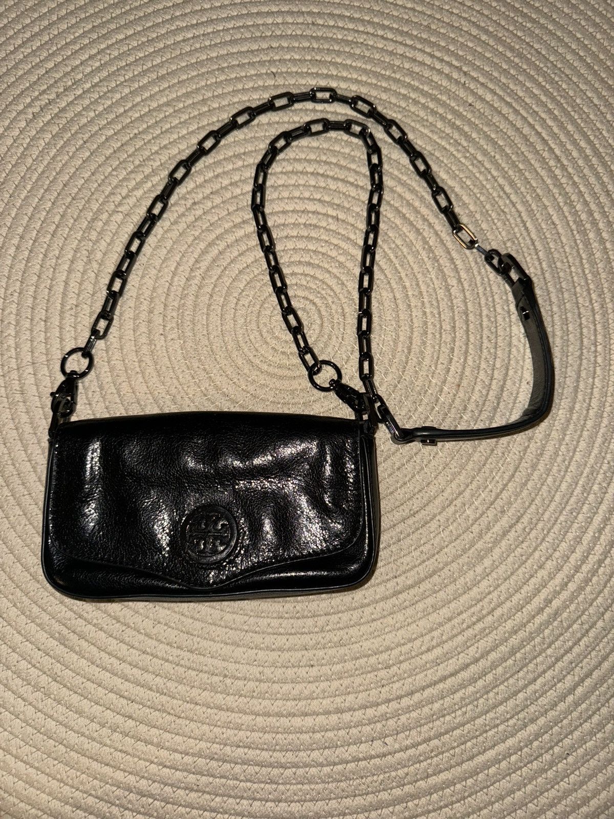 Tory Burch Tory Burch waxed leather black mini crossbody bag Size ONE SIZE - 1 Thumbnail