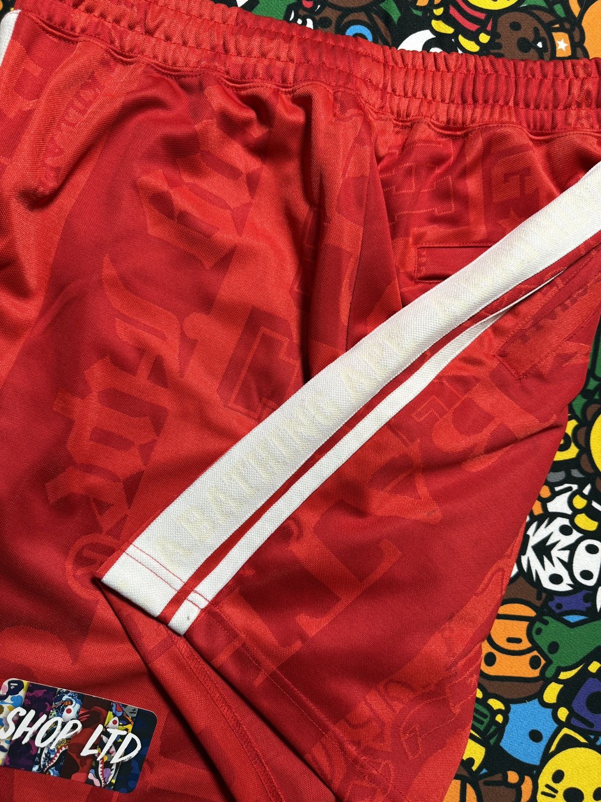 Bape A Bathing Ape Red Polyester Logo Shorts Size US 32 / EU 48 - 11 Thumbnail