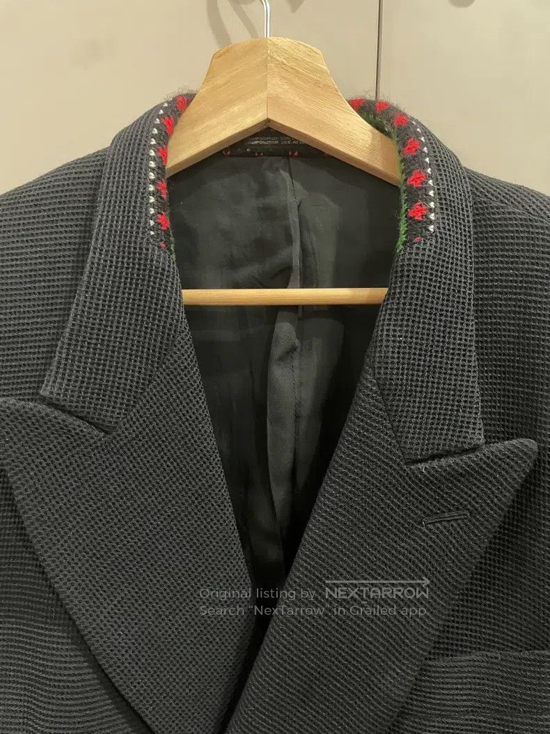 Yohji Yamamoto Yohji Yamamoto size s 1995aw Show Flower Knit Collar blazer Size 48R - 3 Thumbnail